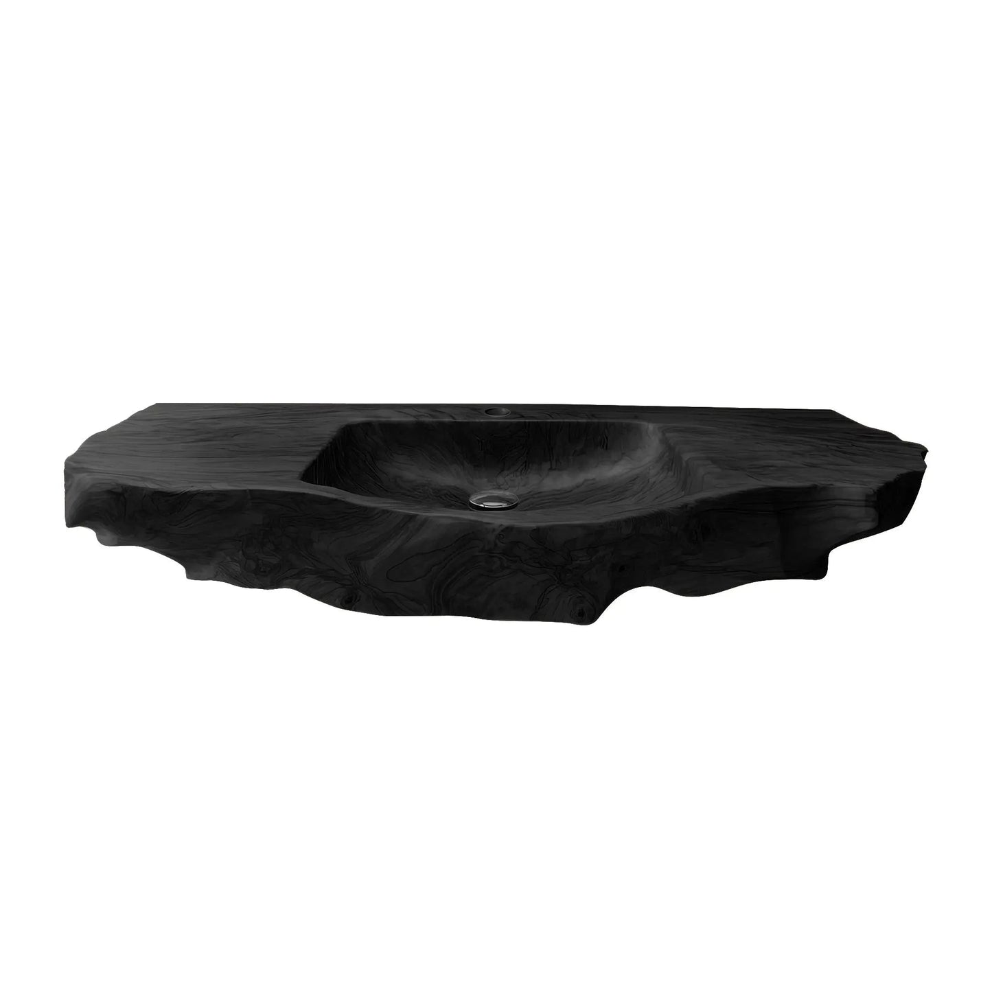 Aurevik Live Edge Solid Wood Floating Bathroom Vanity with Integrated Sink Kitchnce