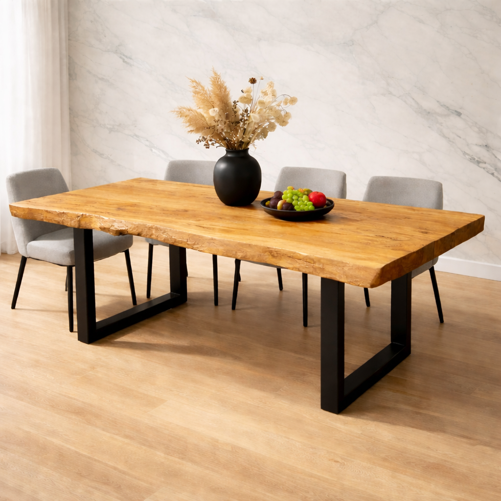 Handcrafted Live Edge Wood Dining Table for Modern Living