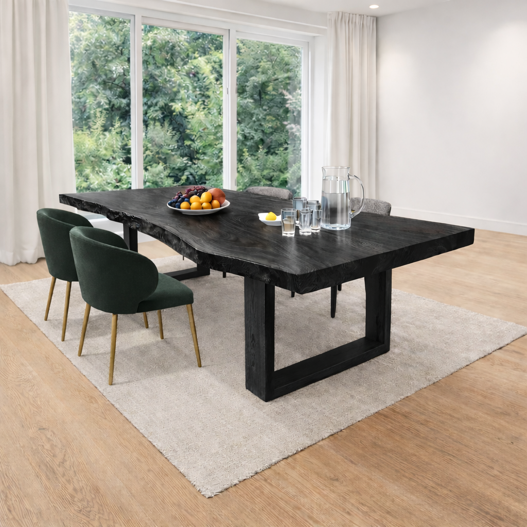Modern Live Edge Solid Wood Dining Table