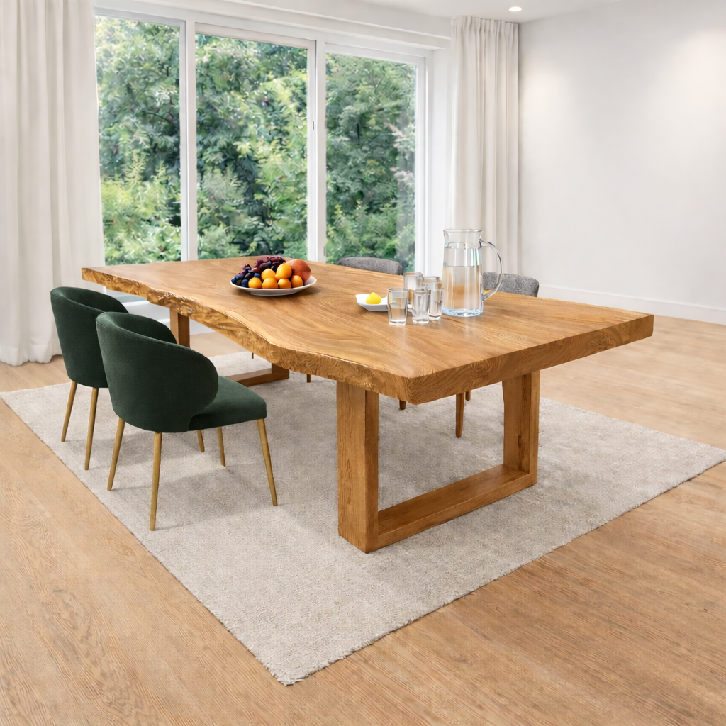 Modern Live Edge Solid Wood Dining Table
