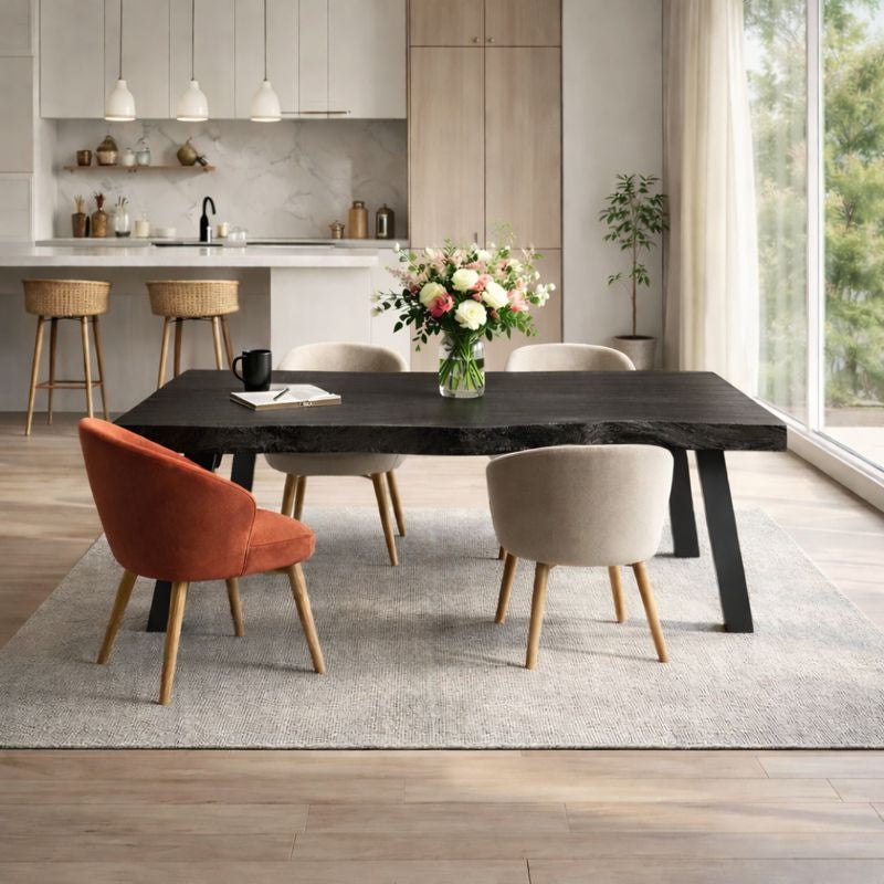 Live Edge Solid Wood Dining Table for Modern Interiors