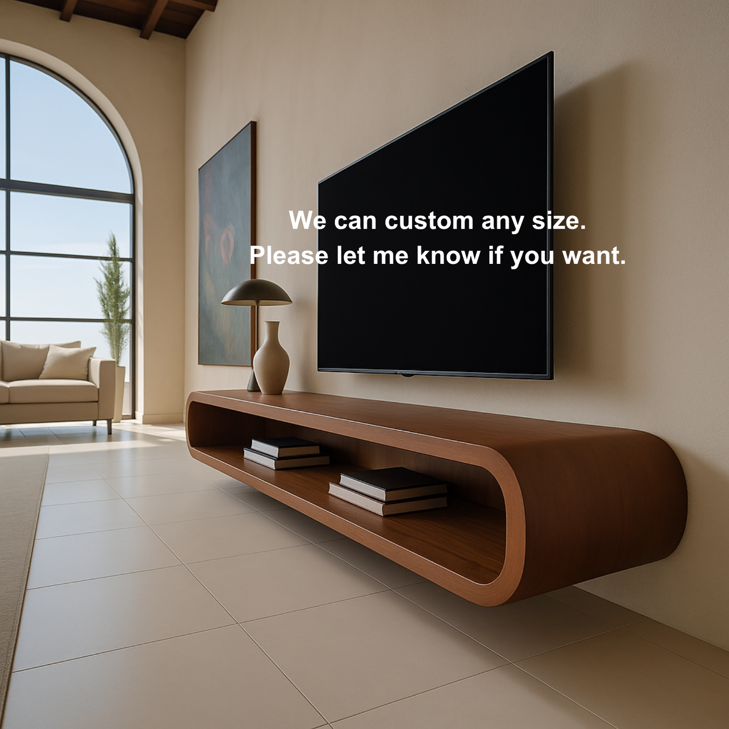 Modern Floating TV Stand Solid Wood – Sleek & Minimalist Design Kitchnce