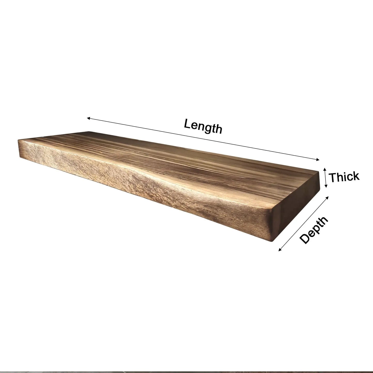 Echra Rustic Handcrafted Solid Wood Floating Bathroom Vanity Slab Kitchnce