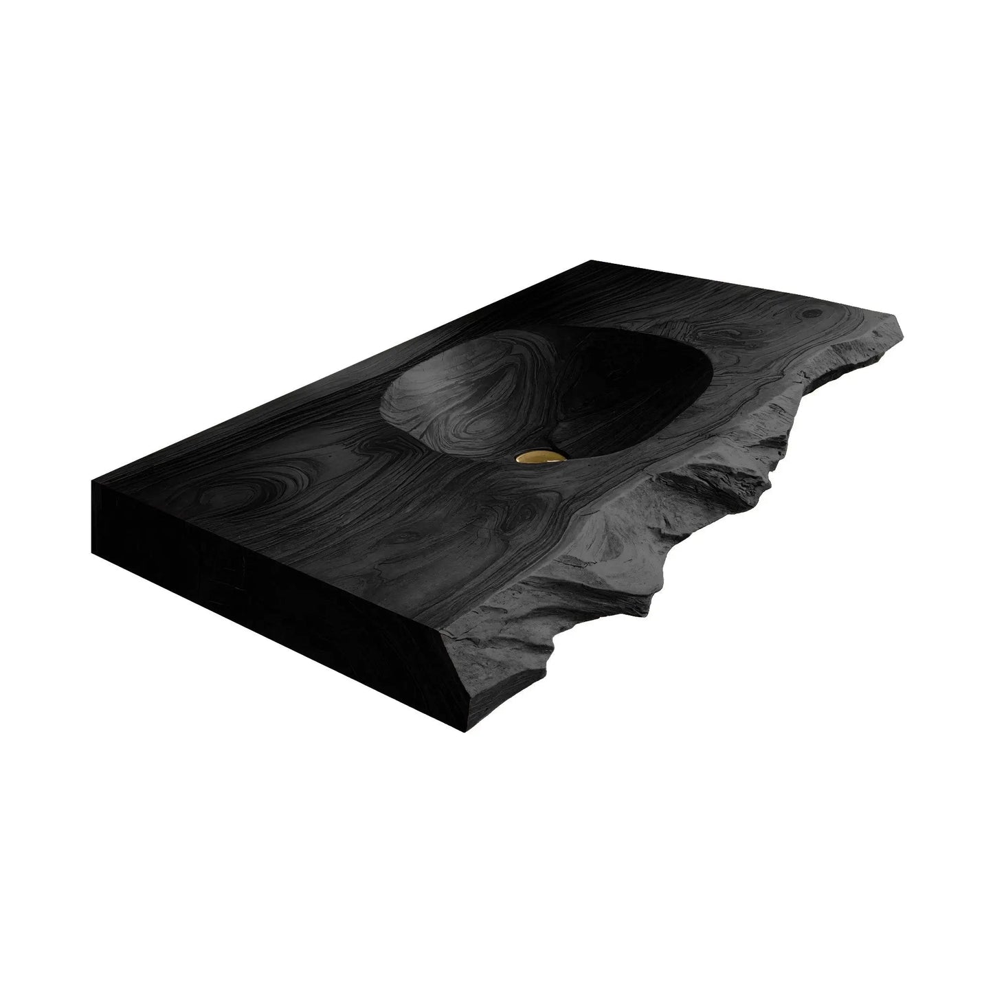 Elowen Live-Edge Wood Floating Bathroom Vanity with Integrated Sink Kitchnce