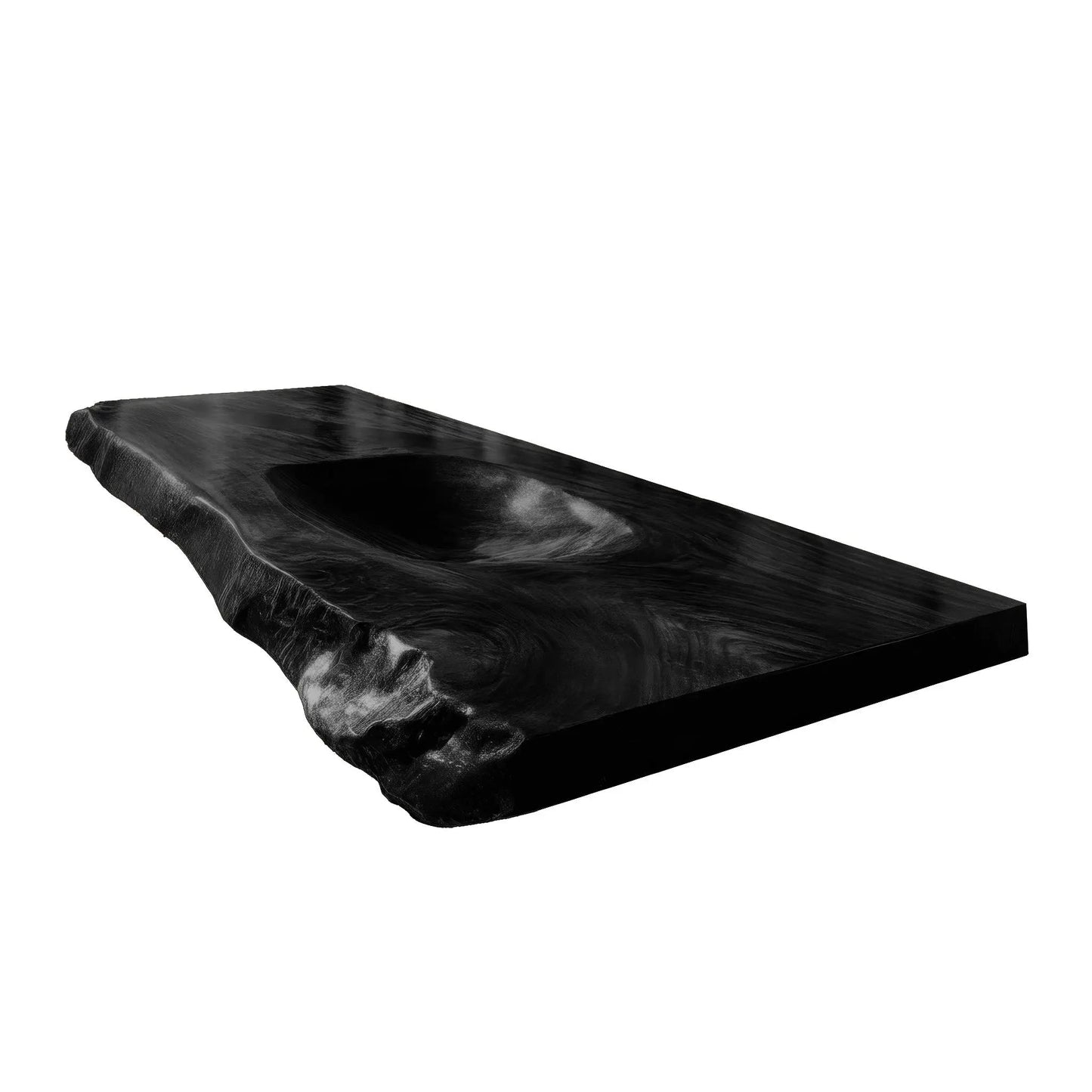 Ravello Live Edge Solid Wood Floating Bathroom Vanity with Integrated Sink Kitchnce