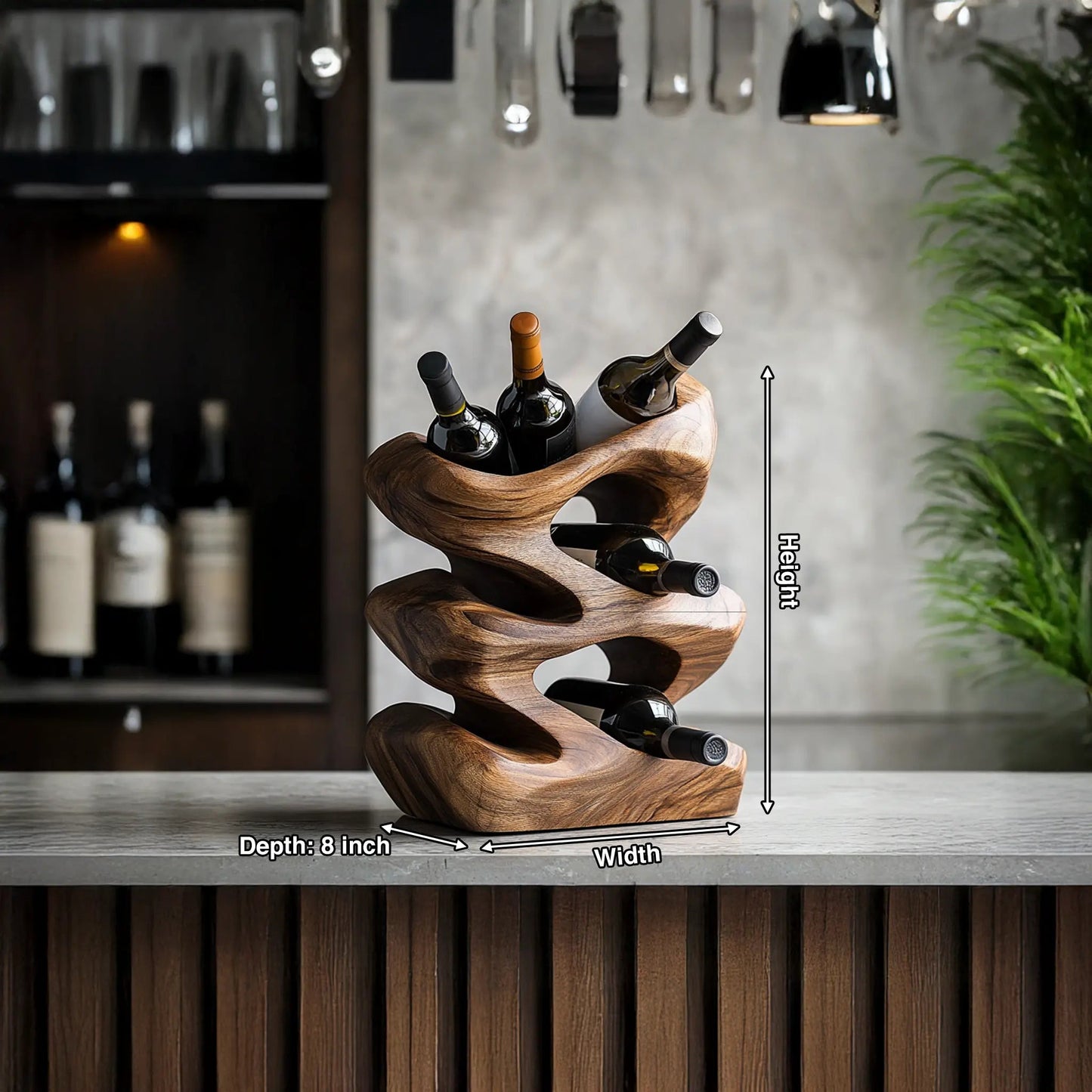 Handcrafted Wine Stand For Kitchen Natural Storage Kitchnce