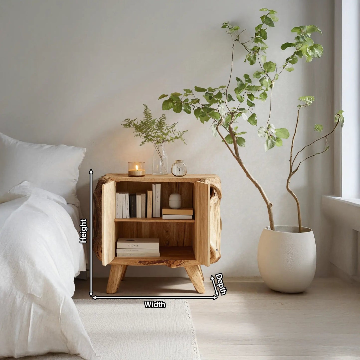 Farmhouse Live Edge Nightstand For Natural Bedroom Vibe Kitchnce