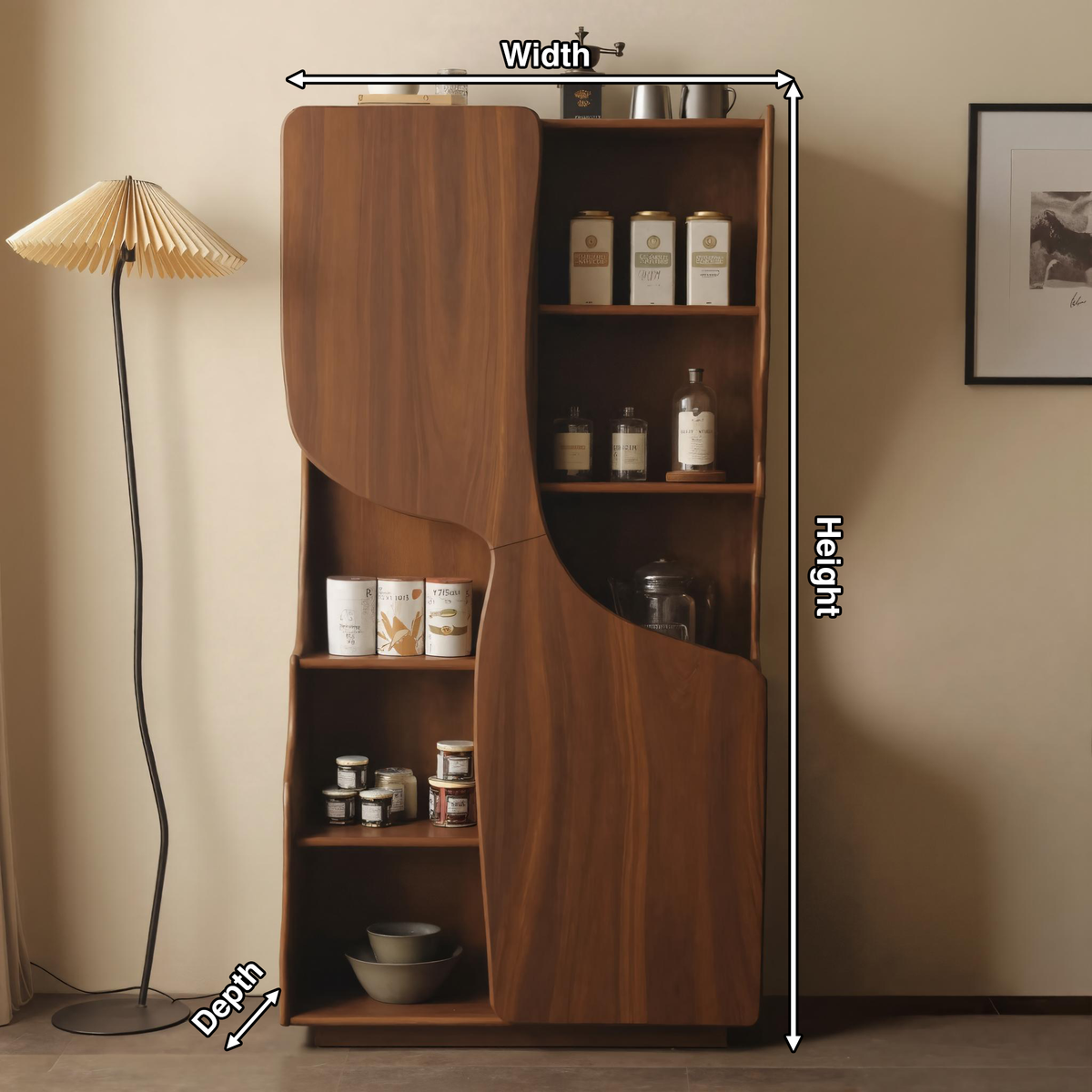 Modern Sculptural Cabinet With Curved Doors For Kitchen And Living Room Kitchnce