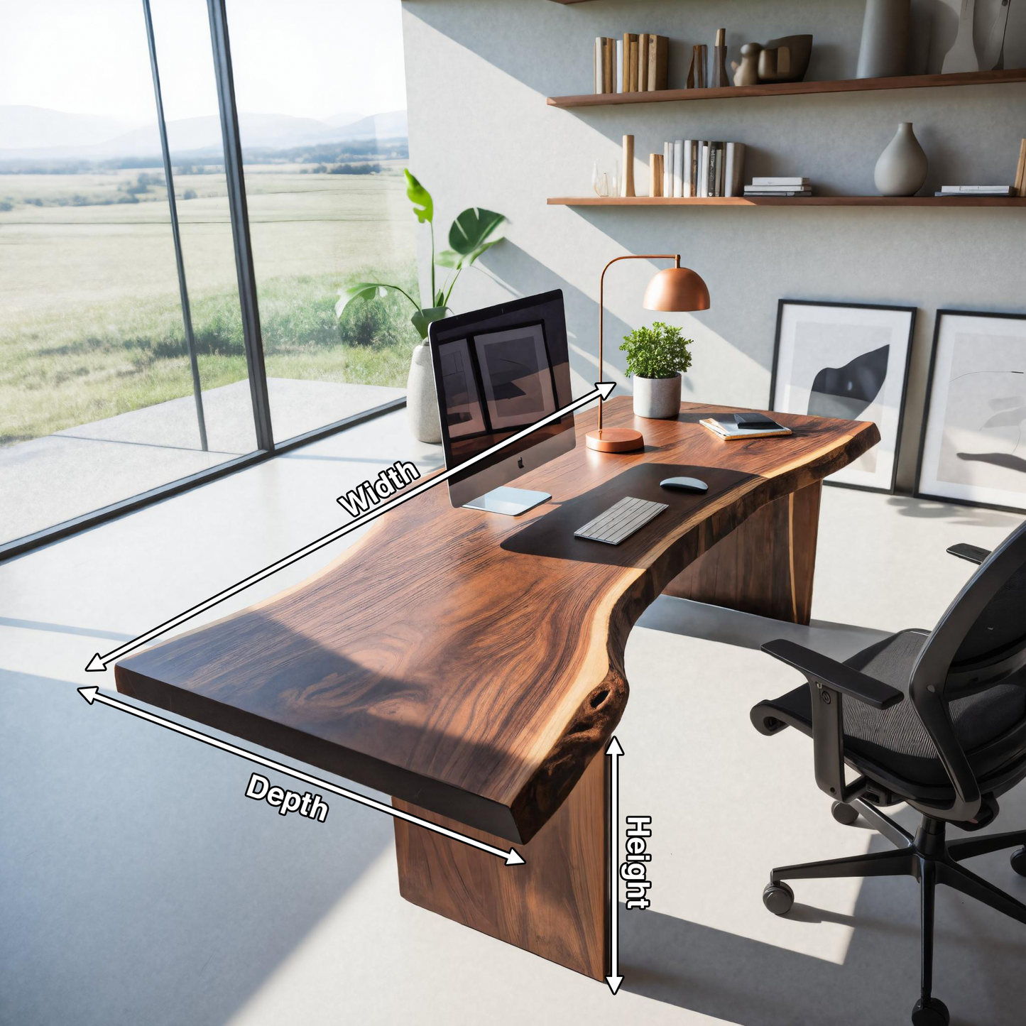 Modern Organic Curved Office Desk For Executive Or Creative Workspace Kitchnce