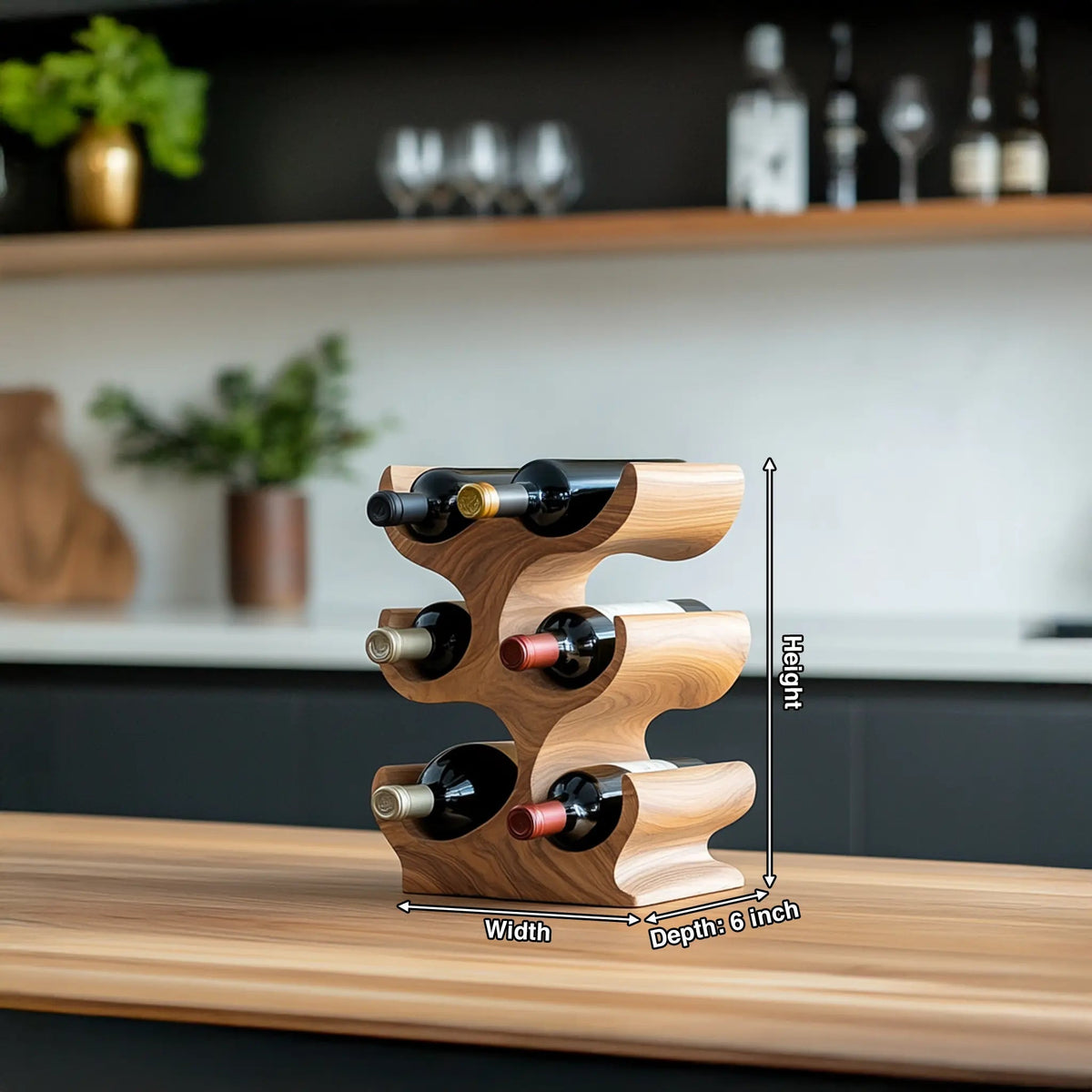 Farmhouse Wine Rack For Kitchen Storage Organization Kitchnce