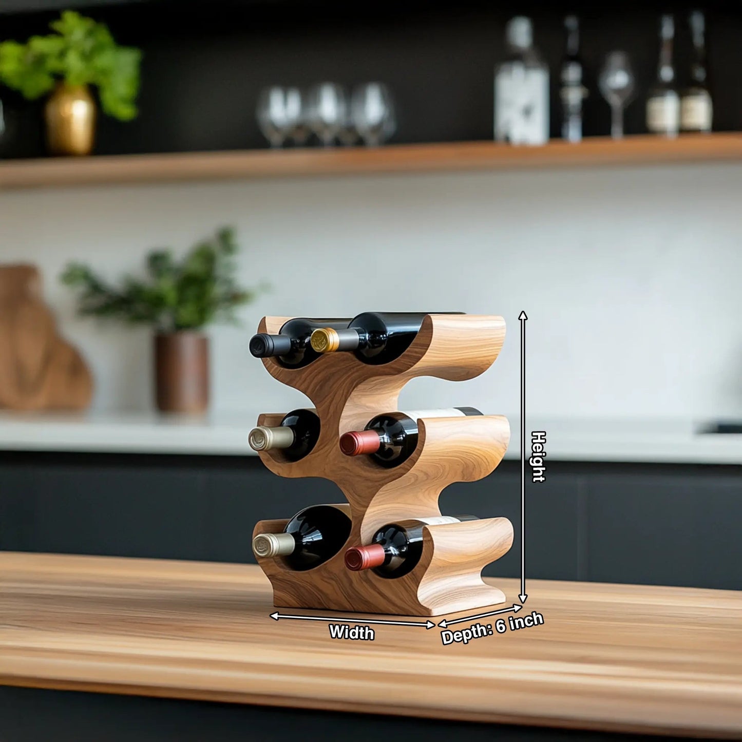 Farmhouse Wine Rack For Kitchen Storage Organization Kitchnce
