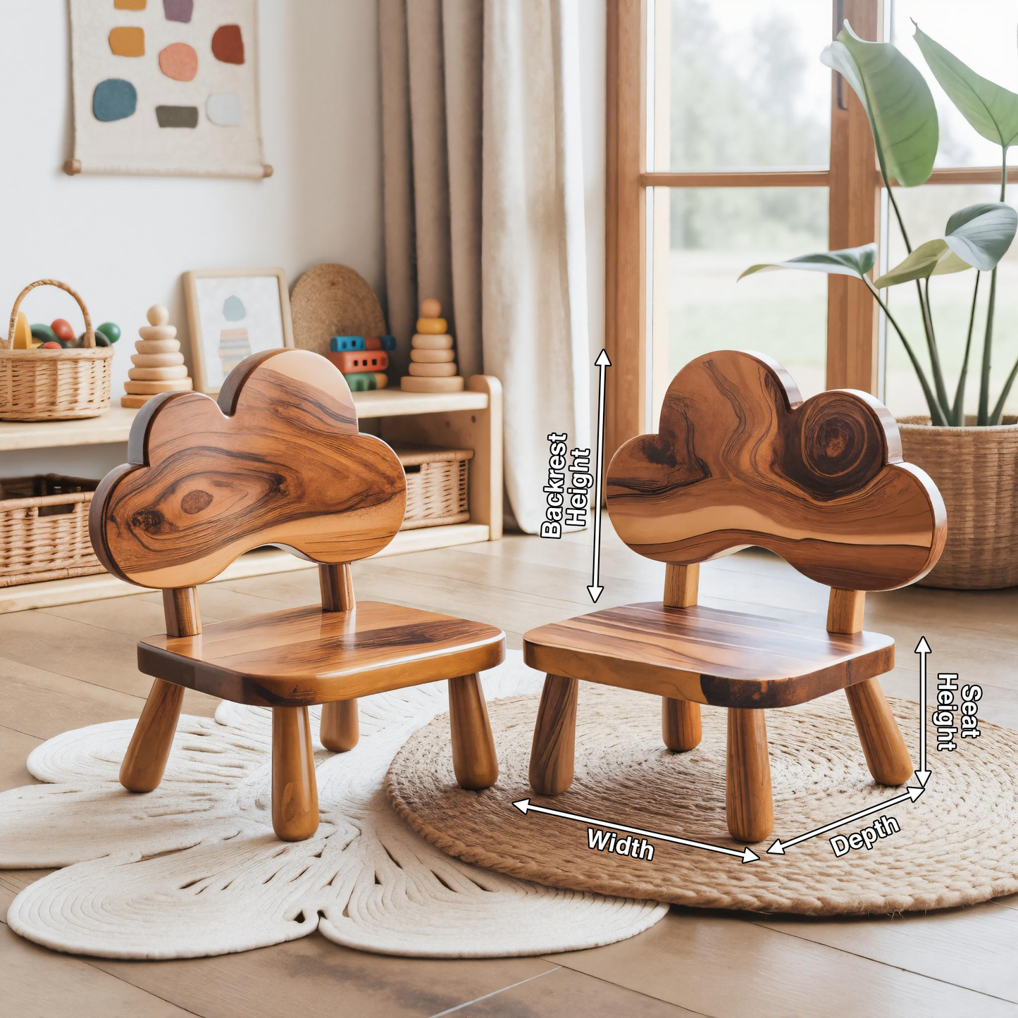 Whimsical Cloud Shaped Kids Chair For Montessori Nursery Or Playroom Kitchnce