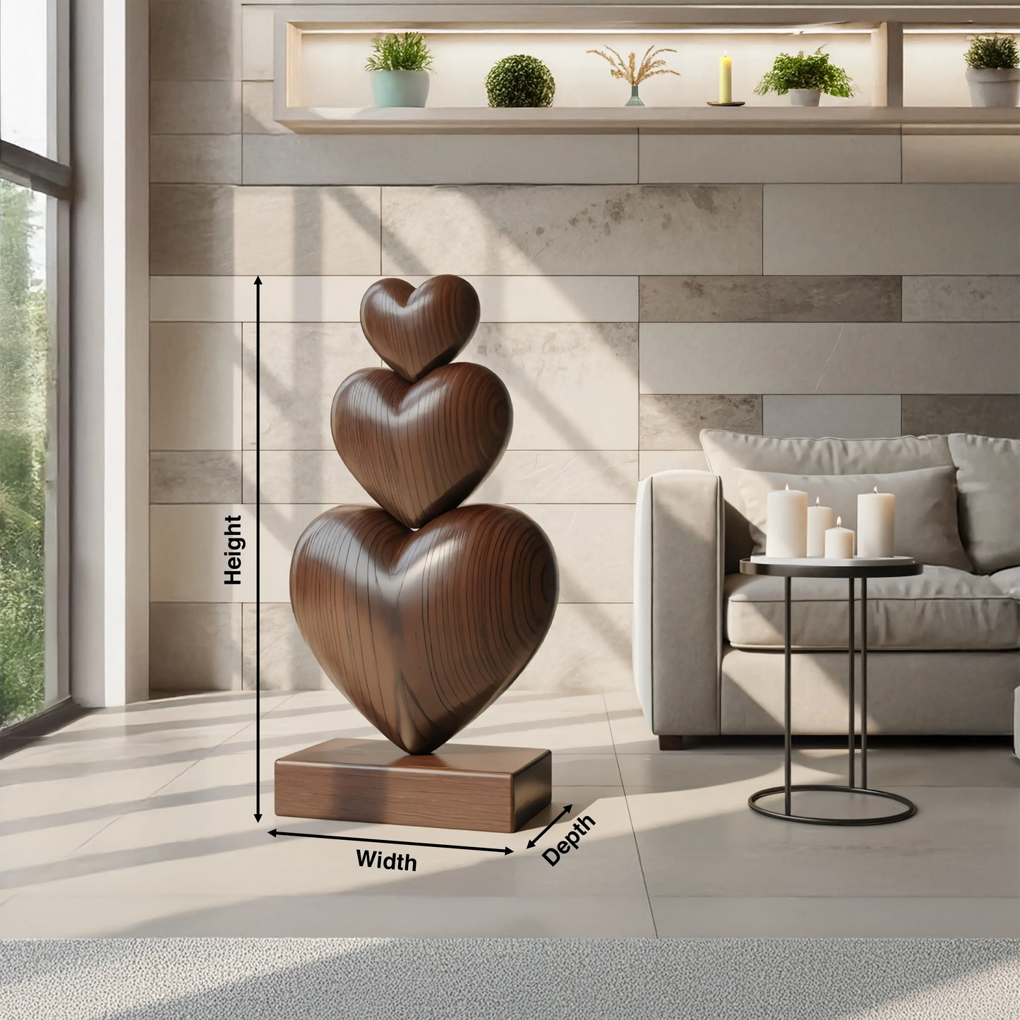 Handcrafted Wooden Sculpture For Furniture Unique Display Kitchnce
