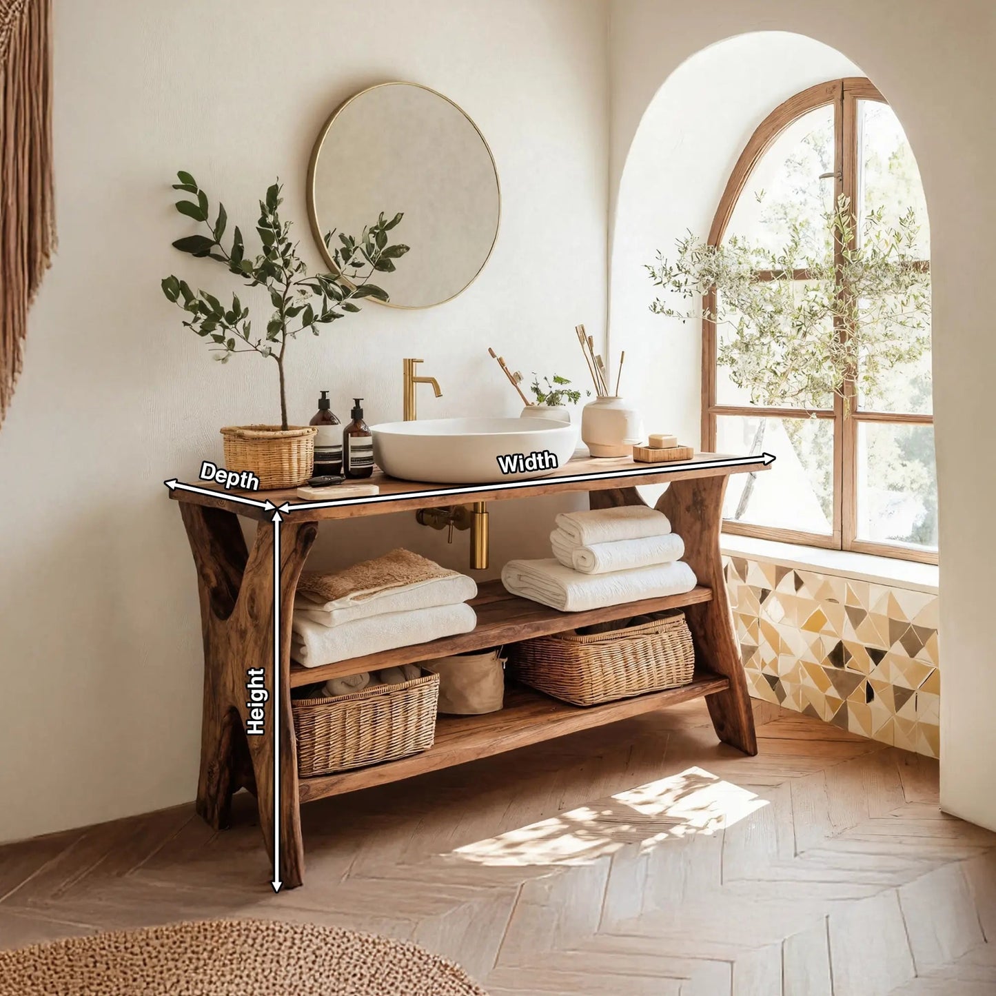 Handcrafted Live Edge Vanity For Bathroom Functionality Kitchnce