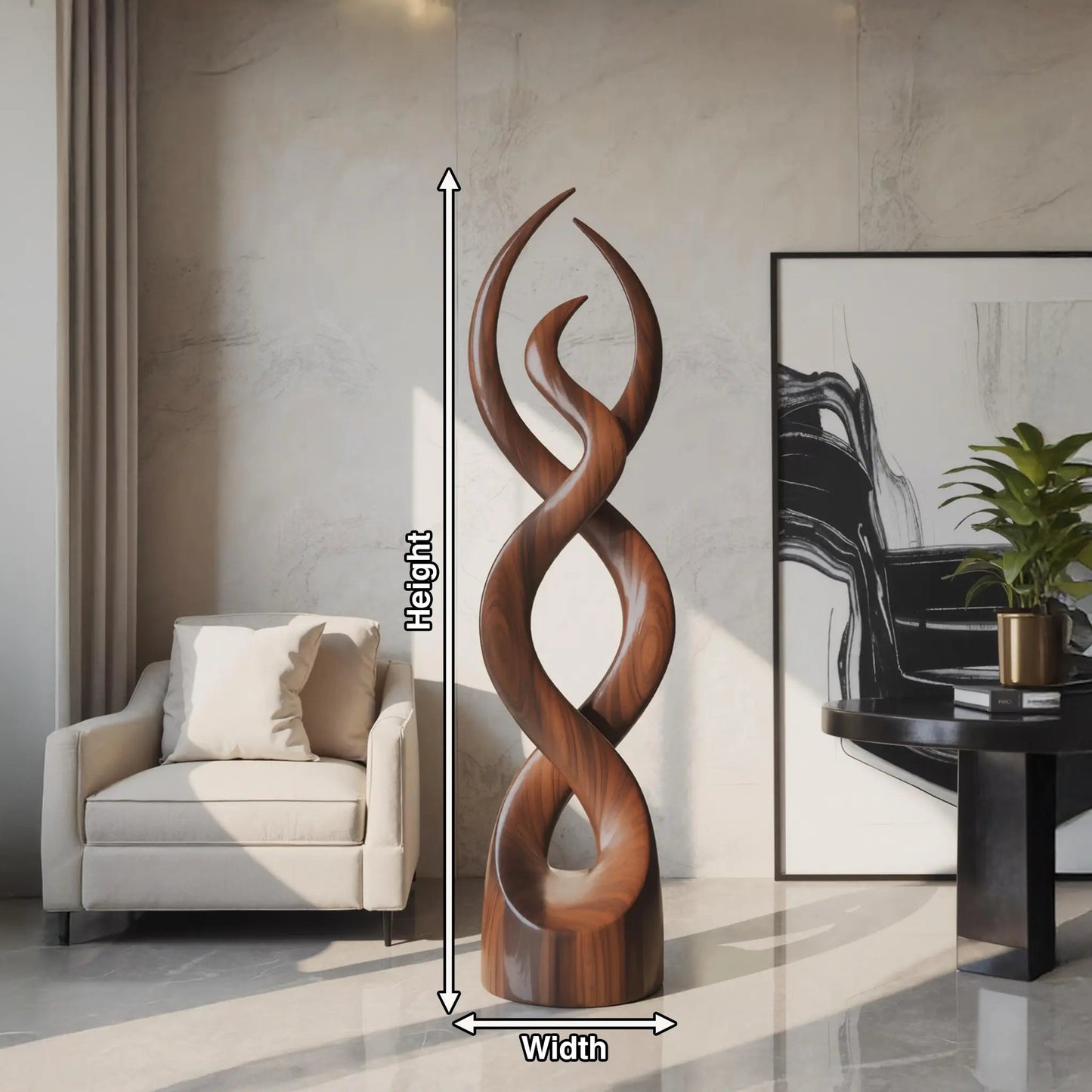 Modern Abstract Wooden Sculpture For Home Decor Kitchnce