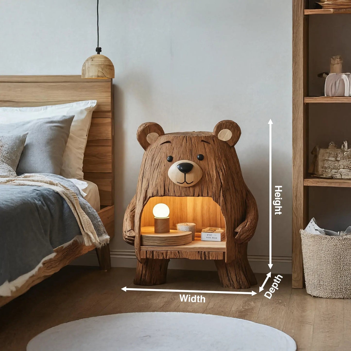 Rustic Wooden Nightstand For Stylish Bedroom Space Kitchnce