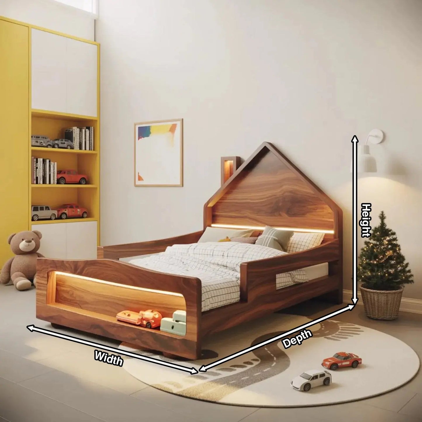 Modern House Shape Kids Bed For Toddler Bedroom Kitchnce