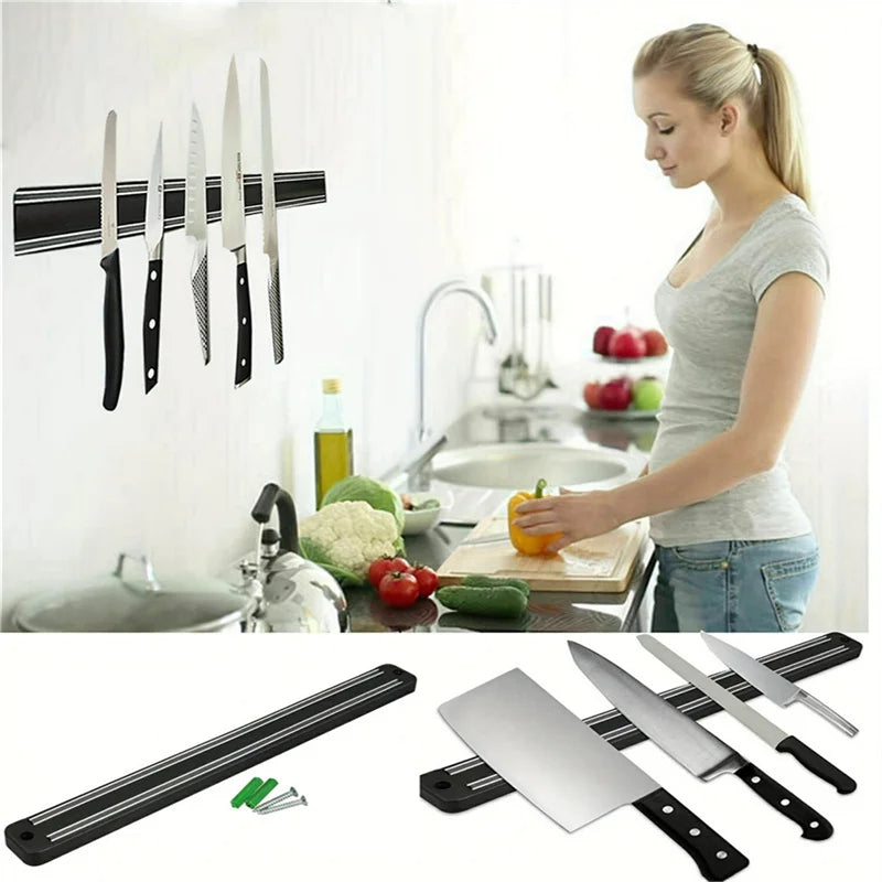 Modern Magnetic Knife Holder (20/33/38/48cm) - Wall Mounted Magnetic Strip for Safe, Space-Saving Kitchen Tool Organization with Strong Magnet for Secure Hanging