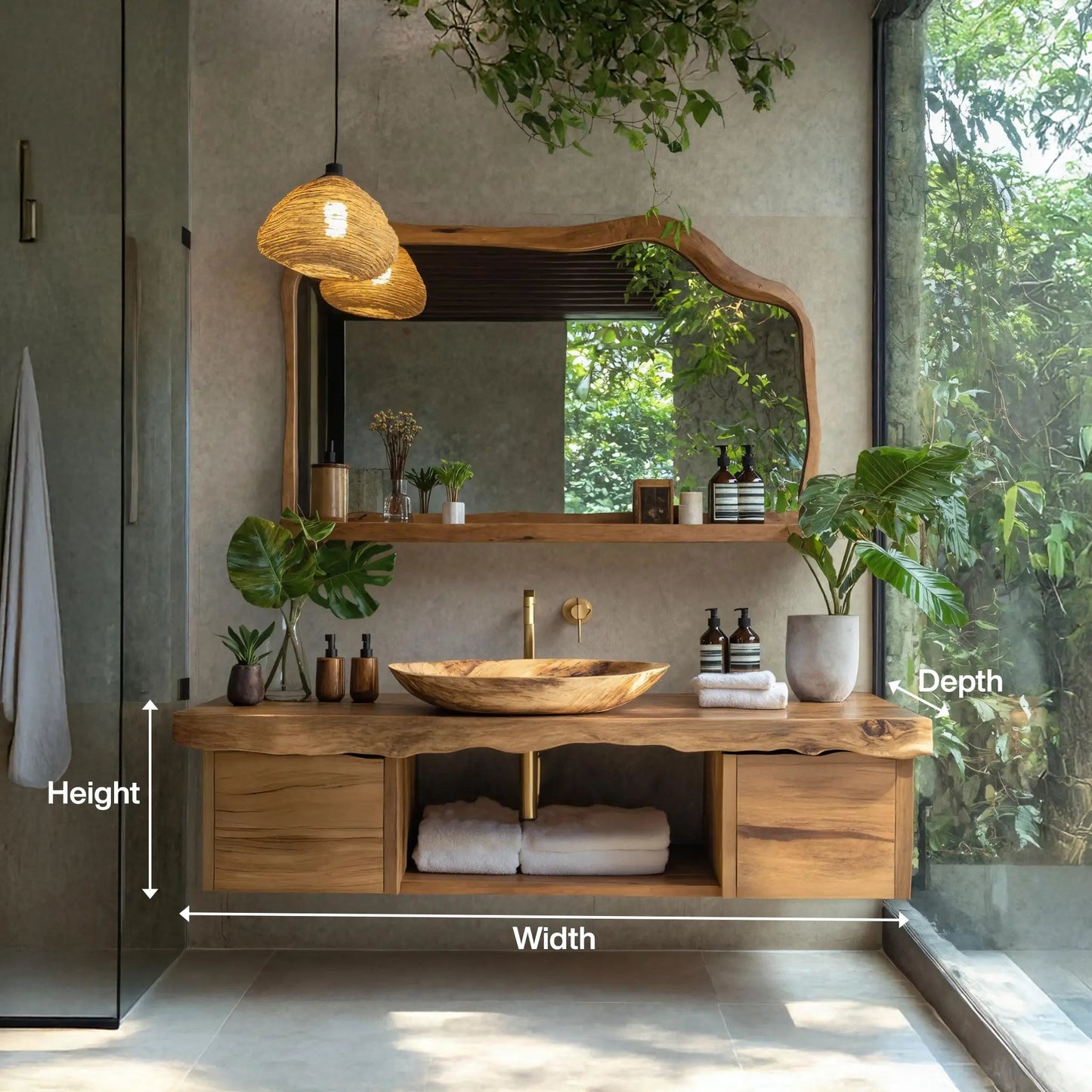 Natural Wood Floating Vanity For Bathroom Upgrade Kitchnce