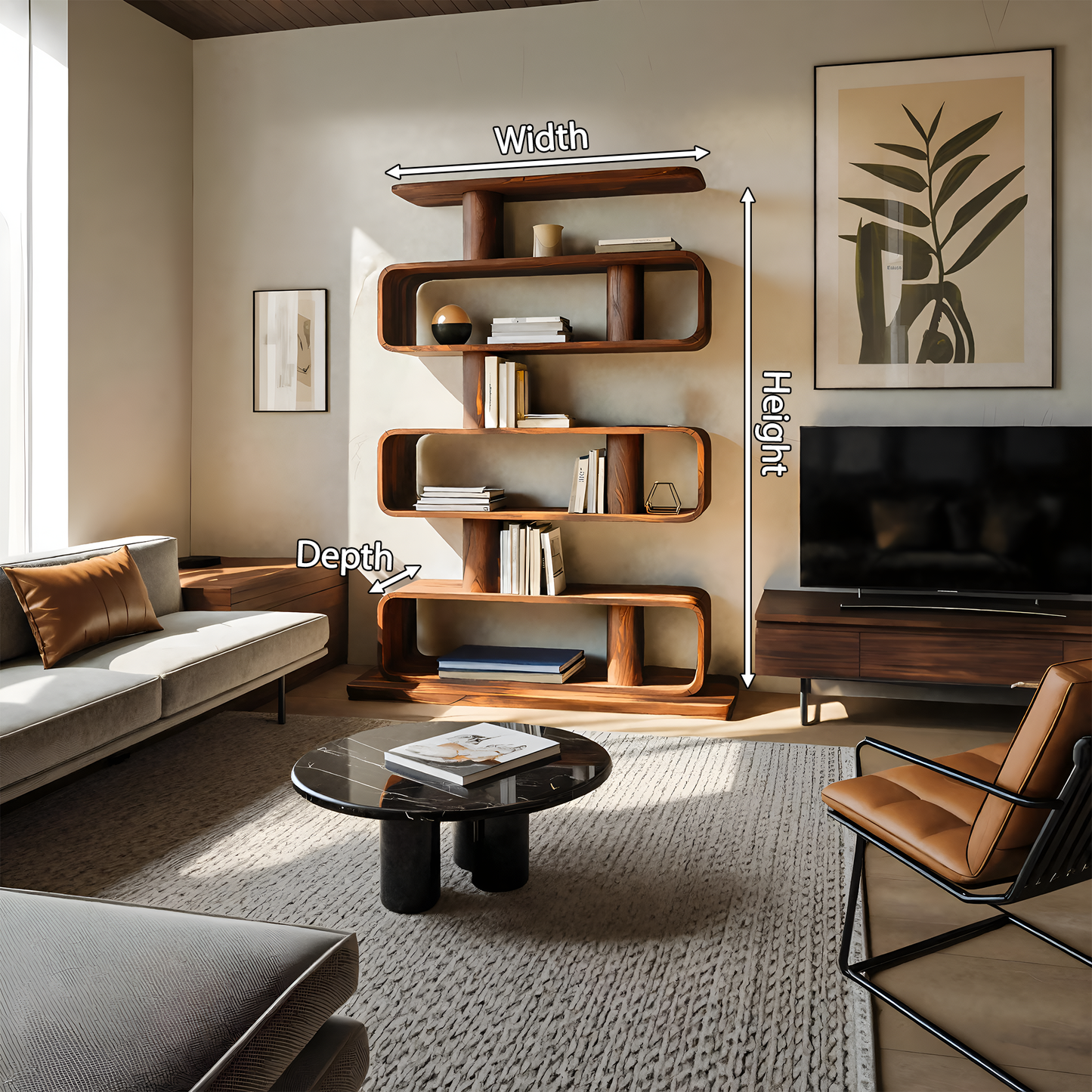 Minimalist Bookshelf With Shelves For Stylish Living Room Kitchnce