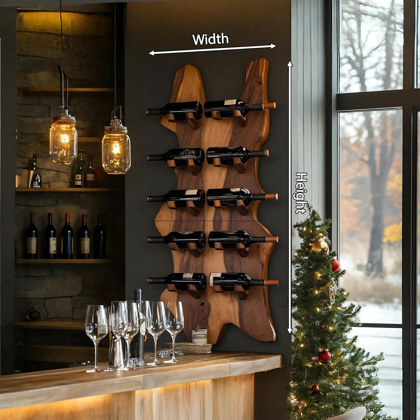 Modern Solid Wood Wine Rack For Bar Decor And Home Display Kitchnce