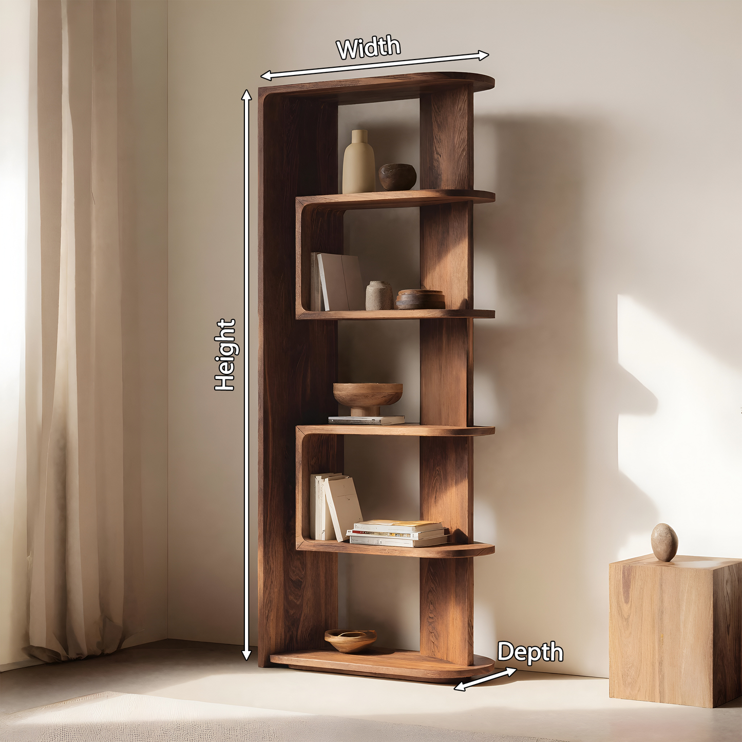 Minimalist Vertical Display Bookshelf For Living Room Kitchnce