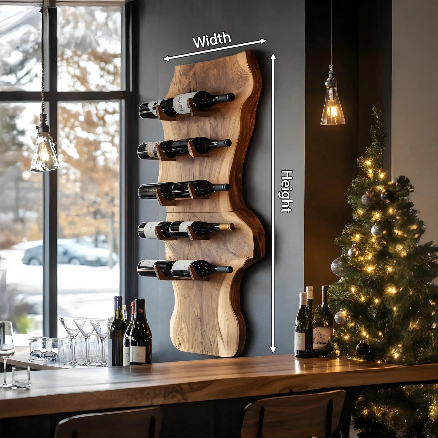 Modern Solid Wood Wine Rack For Living Room And Bar Display Kitchnce