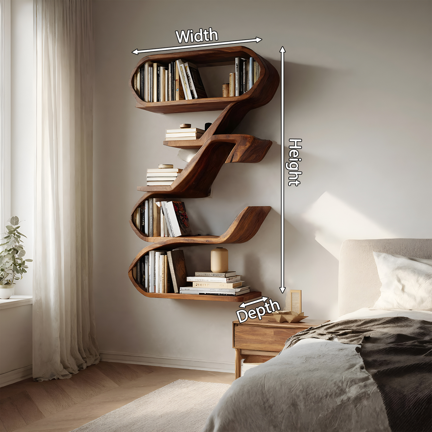 Modern Sculptural Wall Shelf For Living Room Display Kitchnce