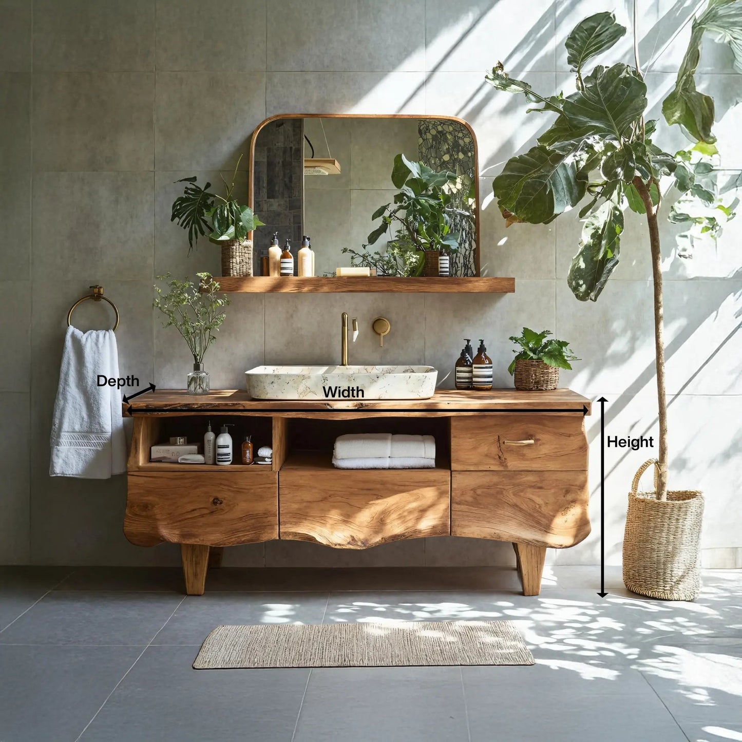 Farmhouse Wooden Vanity For Bathroom Interior Design Kitchnce