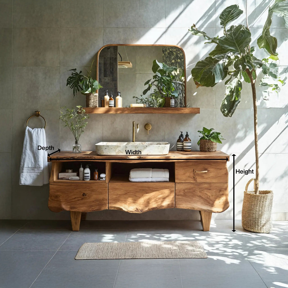 Farmhouse Wooden Vanity For Bathroom Interior Design Kitchnce