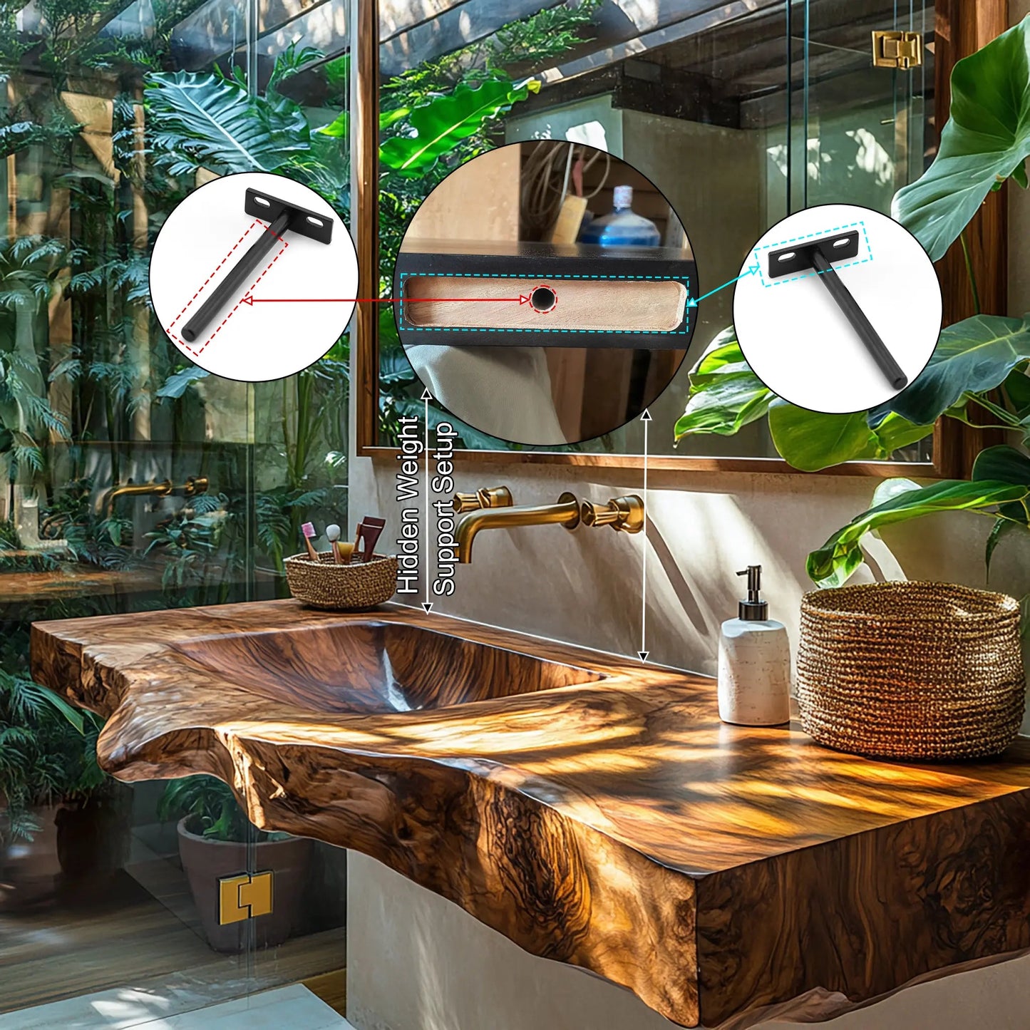 Sylvara Sculpted Solid Wood Floating Bathroom Vanity with Integrated Sink SPA267467 Kitchnce