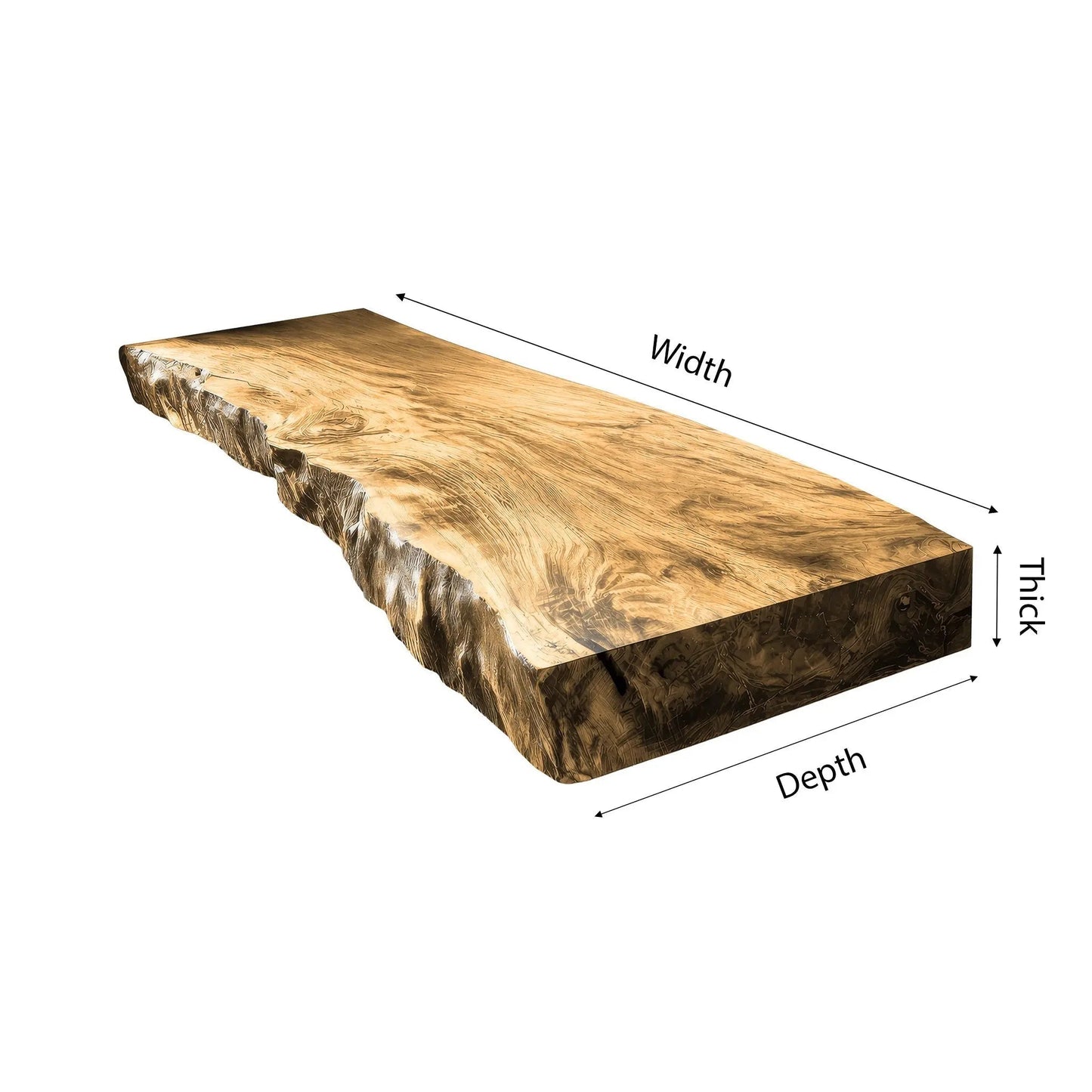 Thalric Live Edge Solid Wood Floating Bathroom Vanity Kitchnce