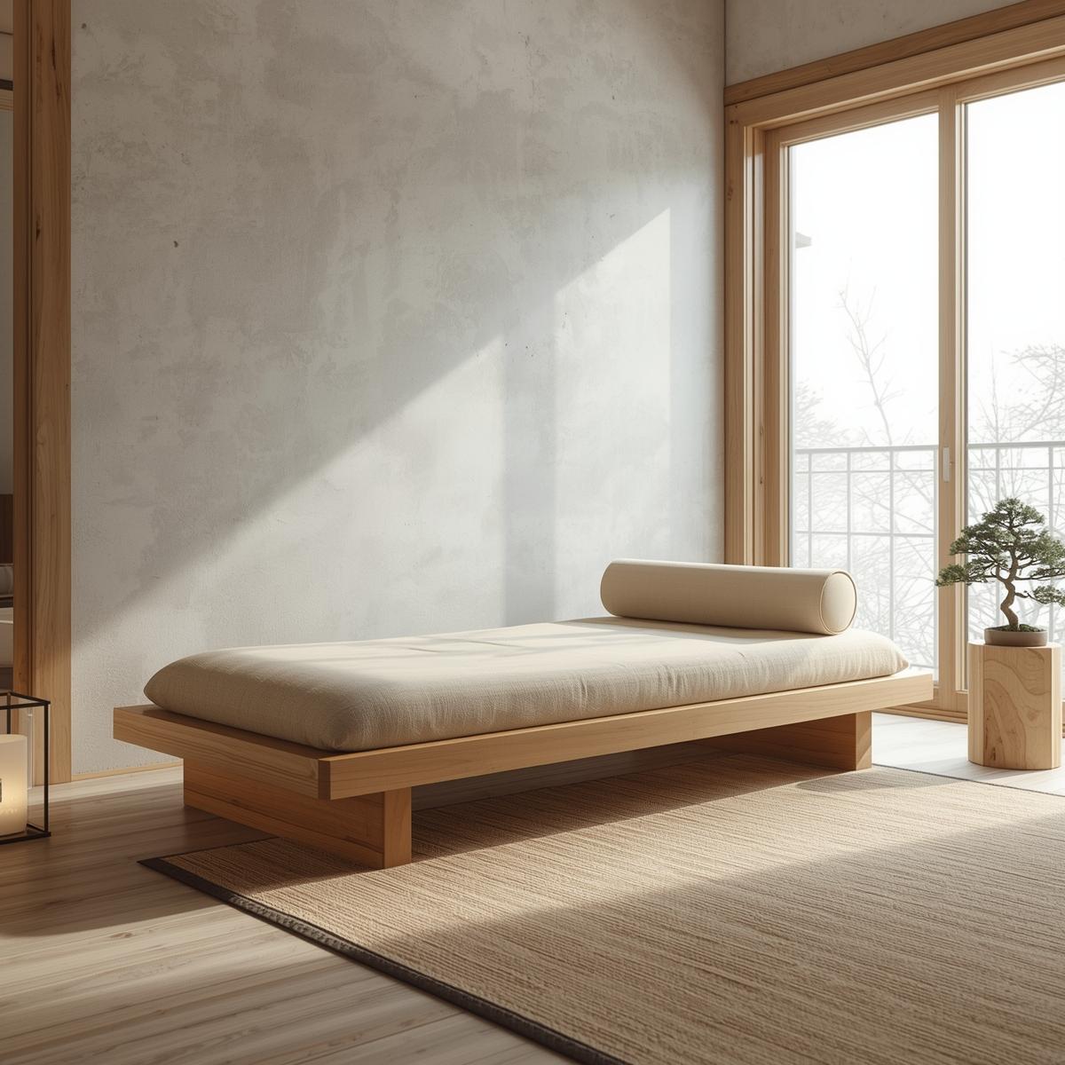 Handcrafted Solid Wood Plinth Daybed - Modern Architectural Platform Frame