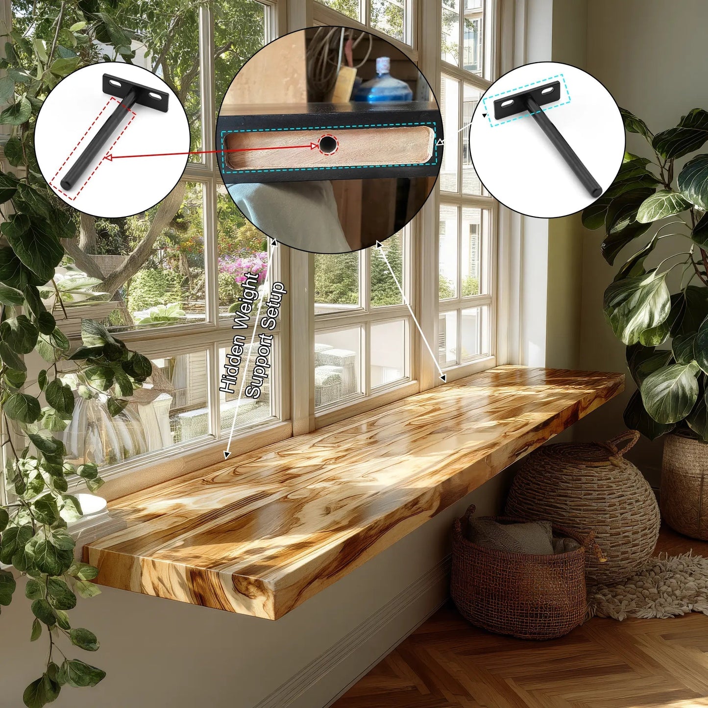 Velaris Live Edge Solid Wood Floating Shelf SPA159639 Kitchnce