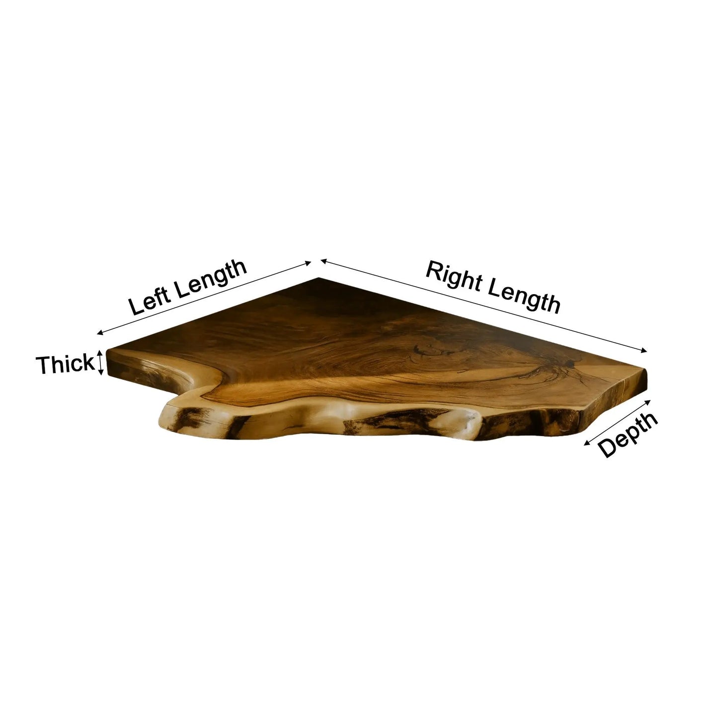 Wavedge Live Edge Floating Corner Shelf Kitchnce
