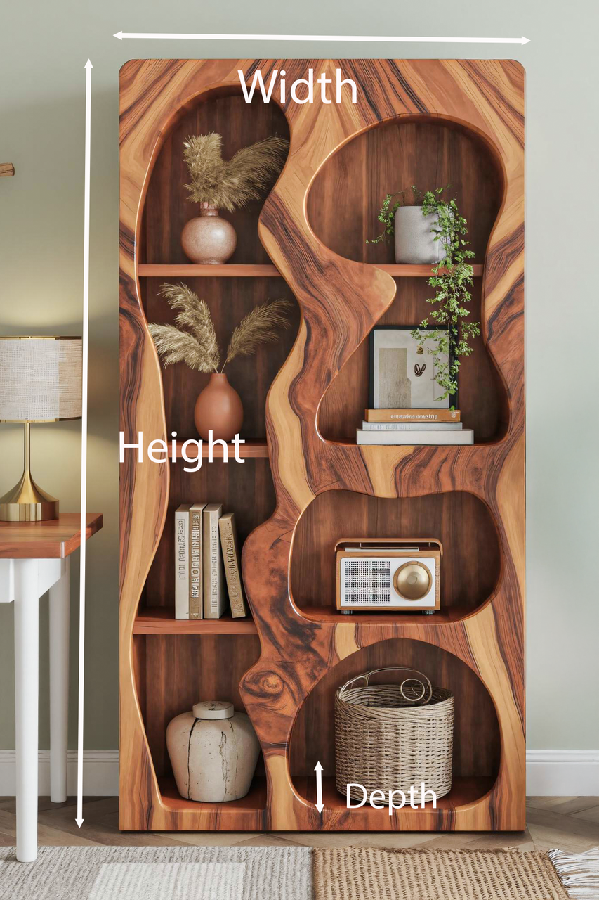 Organic Sculptural Bookshelf For Living Room Or Office Kitchnce