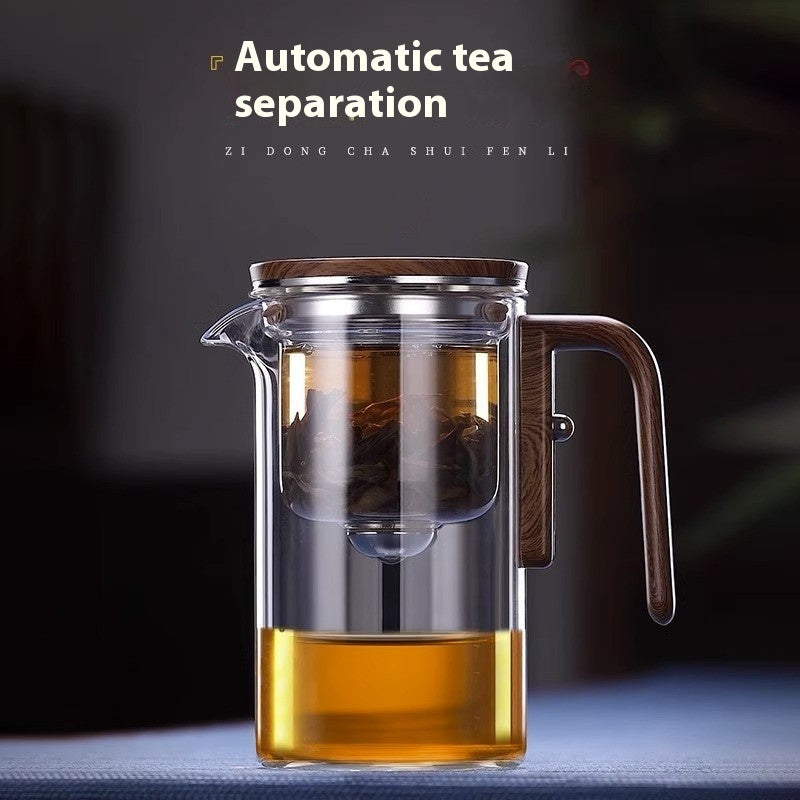 Luxury Glass Teapot with Infuser – Heat-Resistant Borosilicate Design with Anti-Scald Wooden Handle – Perfect Gift for Tea Lovers (600ML-800ML)