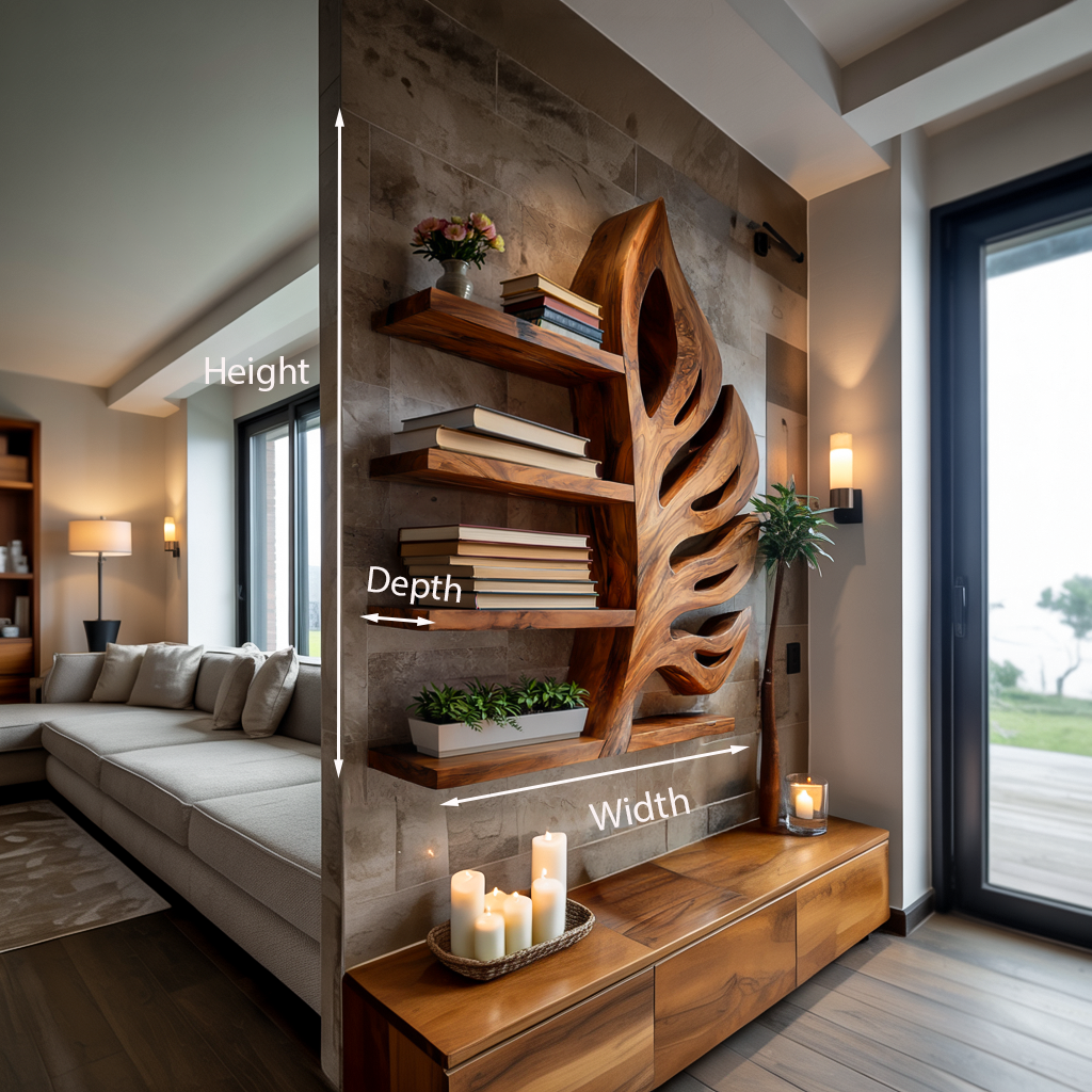 Nature Inspired Wooden Leaf Bookshelf for Modern Interior Kitchnce