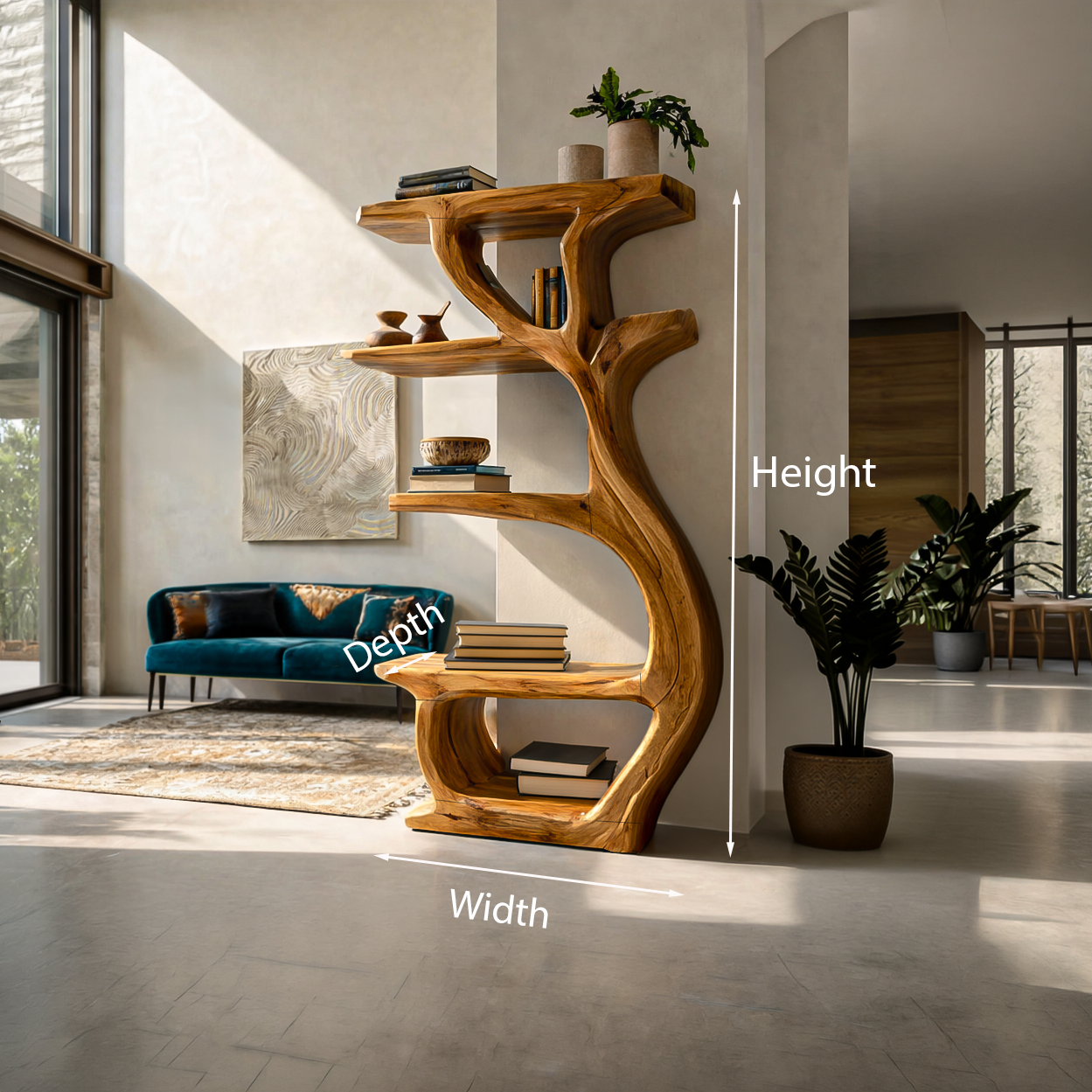 Modern Wooden Branch Tree Bookshelf For Living Room Kitchnce