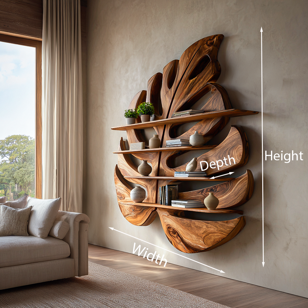 Modern Wooden Leaf Shape Shelf For Modern Home Kitchnce