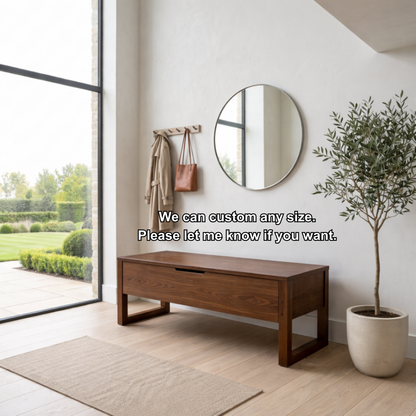 Solid Wood Storage Bench with Lift Top – Minimalist Entryway Storage Bench