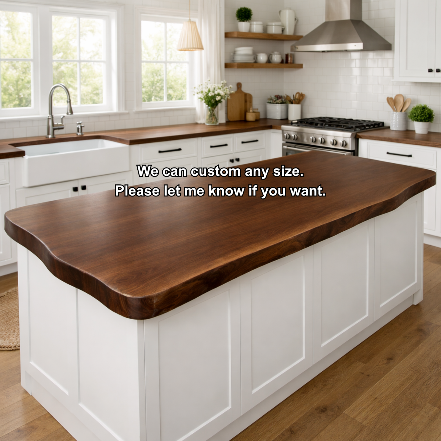Solid Wood Kitchen Countertop – Thick Island Top for Farmhouse Kitchen Kitchnce