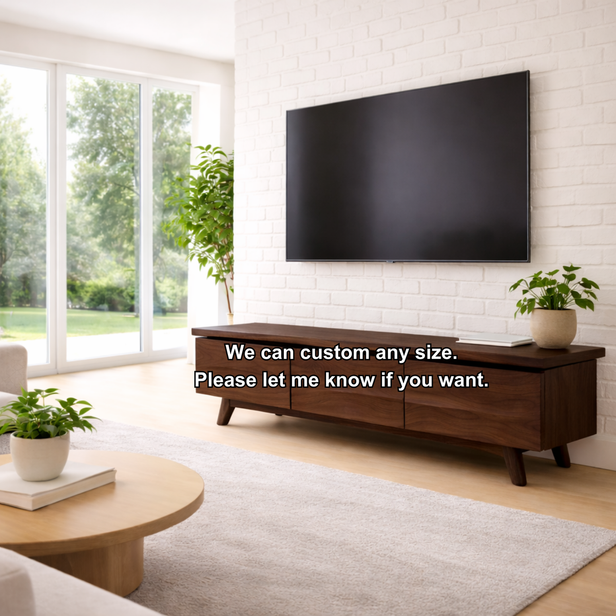 Solid Wood TV Stand with Modern Design and Storage Kitchnce