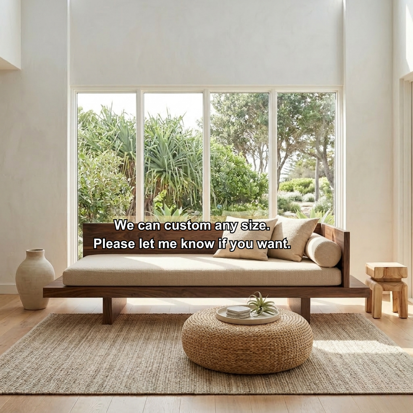 Handcrafted Asymmetrical Solid Wood Daybed Frame - Modern L-Shape Platform Bed