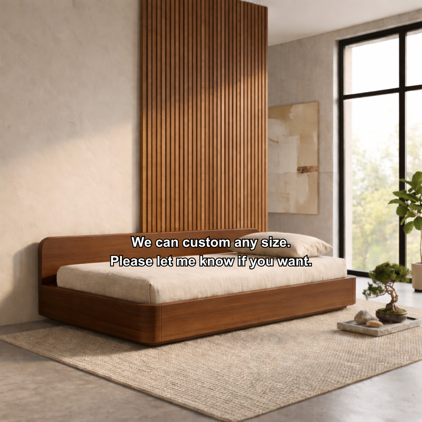 Solid Wood Daybed Frame with Backrest – Modern Minimalist Platform Lounge Bed Kitchnce