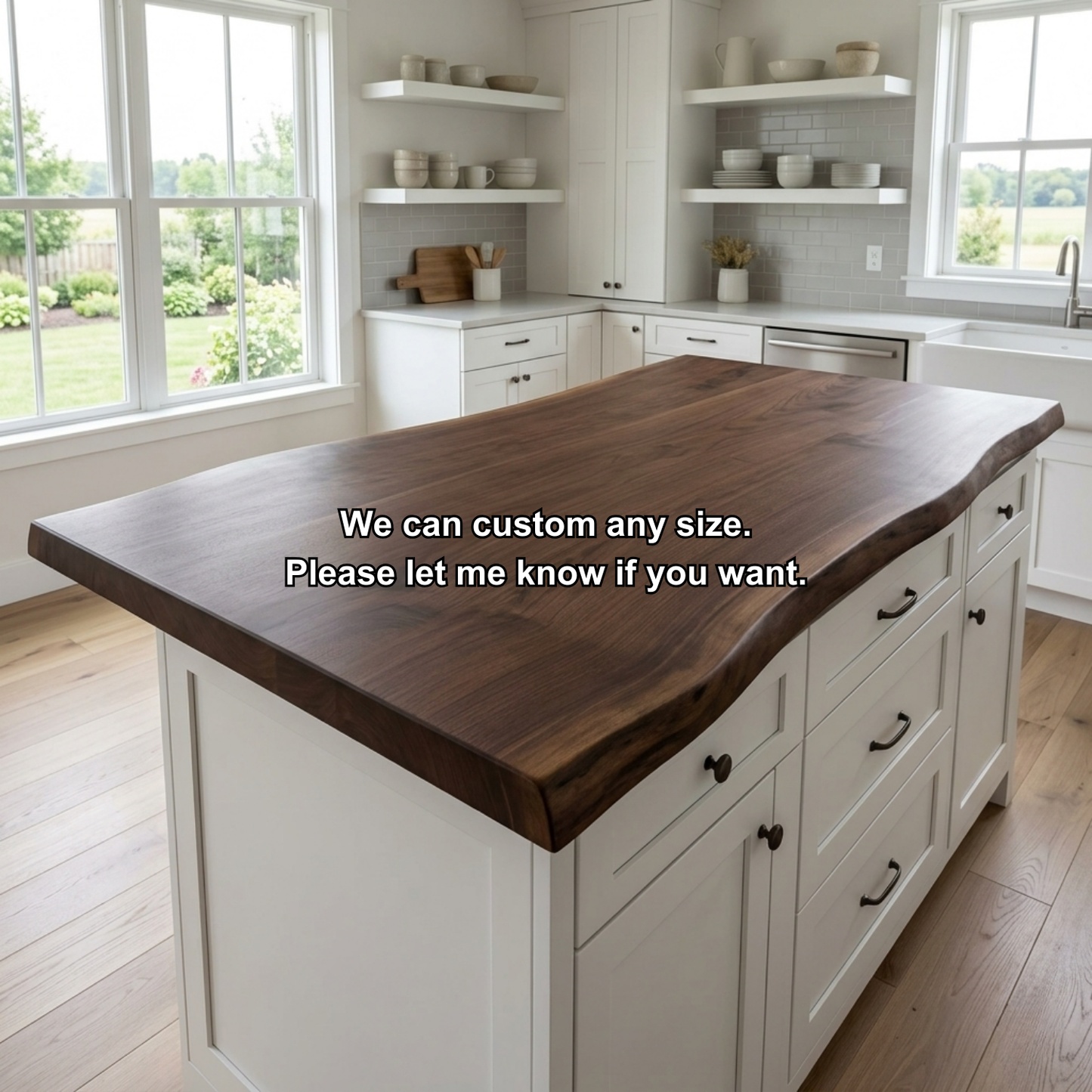 Solid Wood Kitchen Countertop – Live Edge Island Top for Modern Farmhouse Kitchens Kitchnce