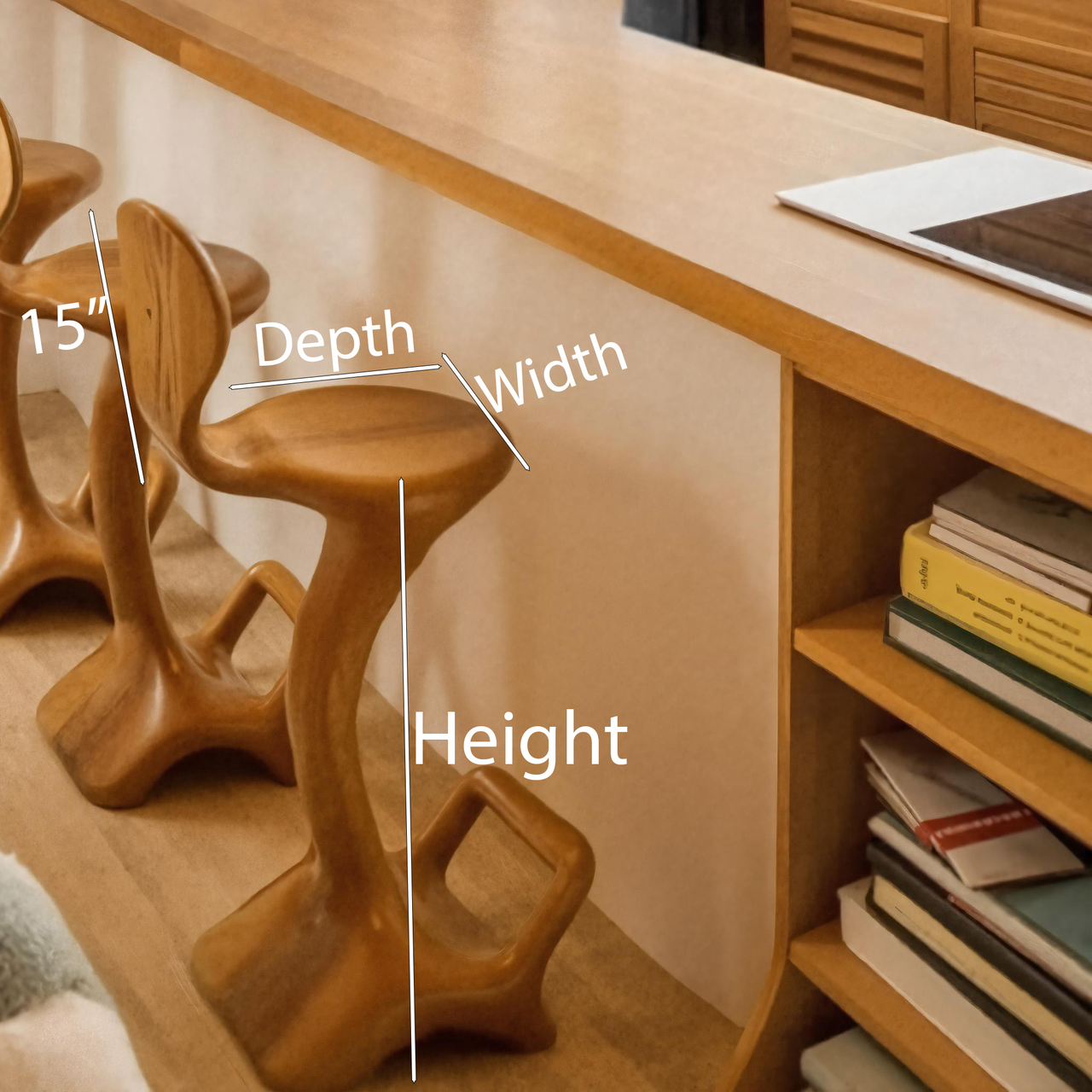 Sculptural Organic Bar Stool For Kitchen Or Interiors Kitchnce