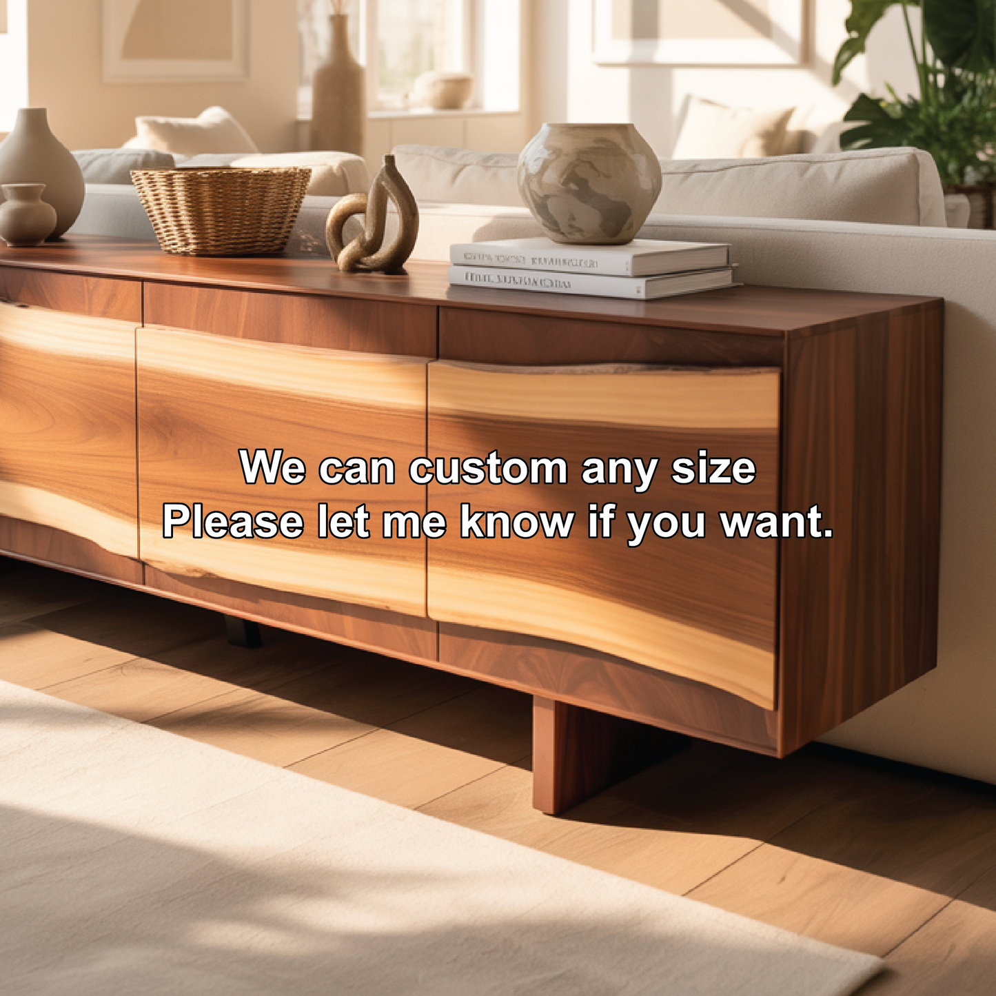 Solid Wood Console Table with Natural Flowing Grain | Handcrafted Luxury Living Room Furniture Kitchnce