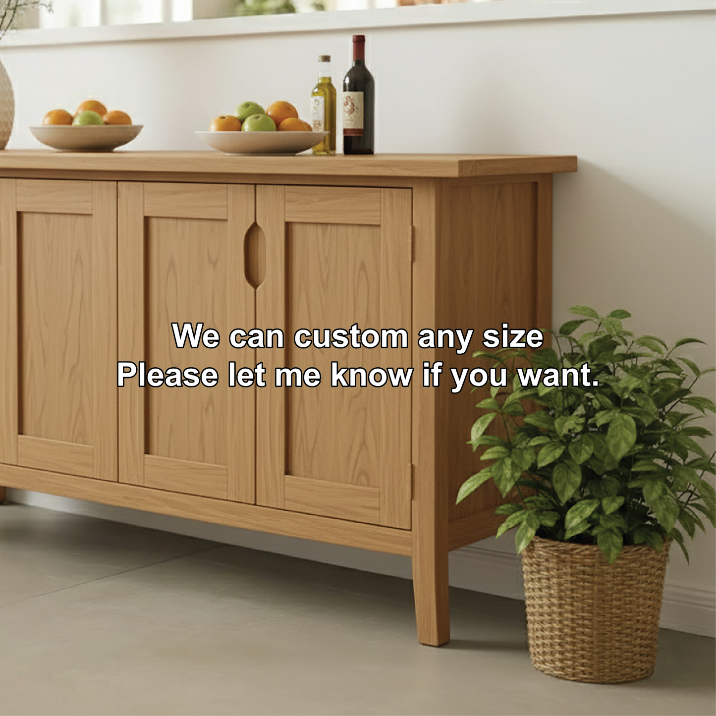 Handcrafted Solid Wood Dining Storage Cabinet with Four Paneled Doors for Modern Interiors Kitchnce