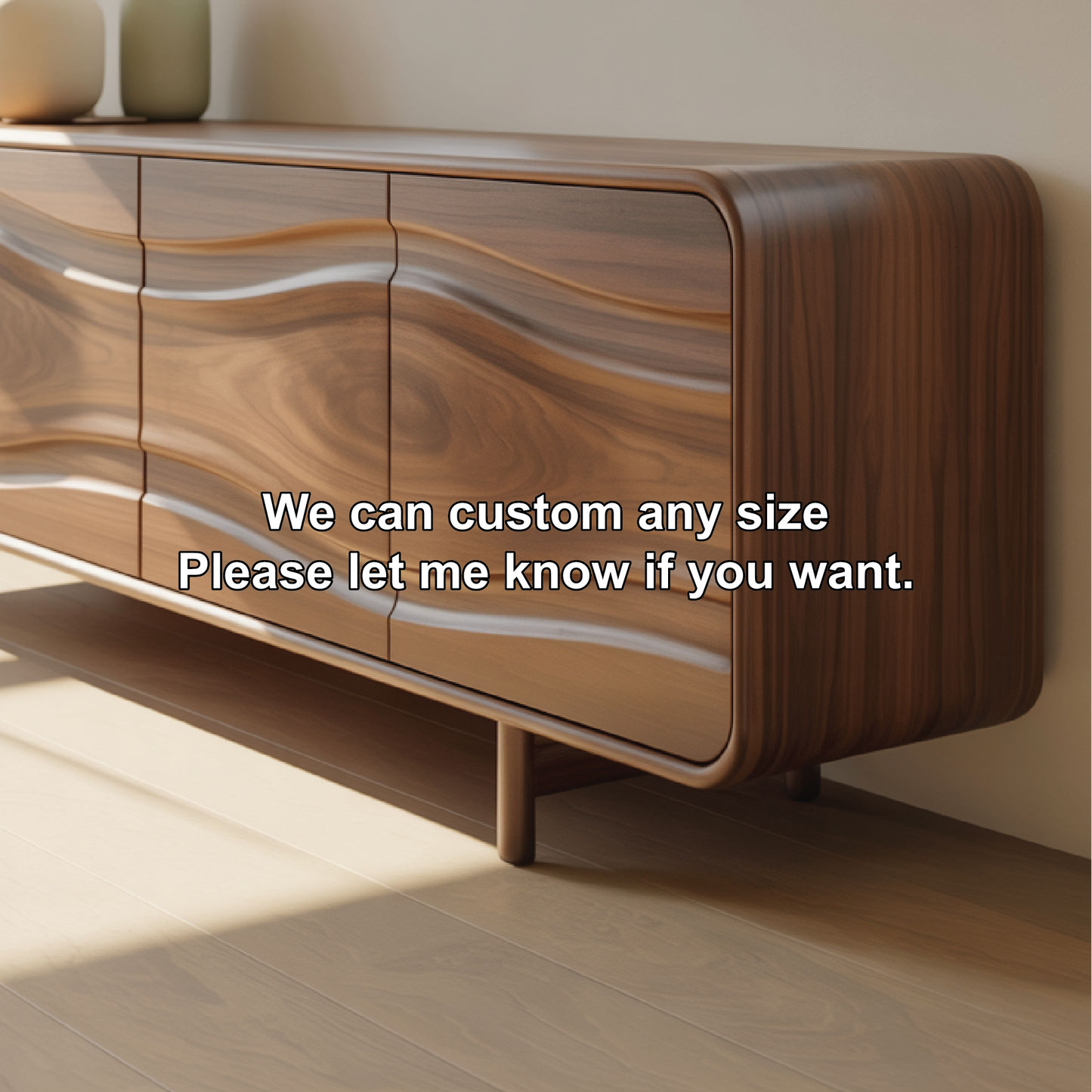 Handcrafted Solid Wood Console Table with Unique Wavy Design for Modern Living Spaces Kitchnce